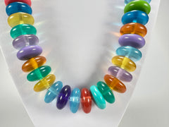 Jackie Brazil "Ana" Transparent Summer Mix Resin Wheels 70cm Necklace ( N0044 )