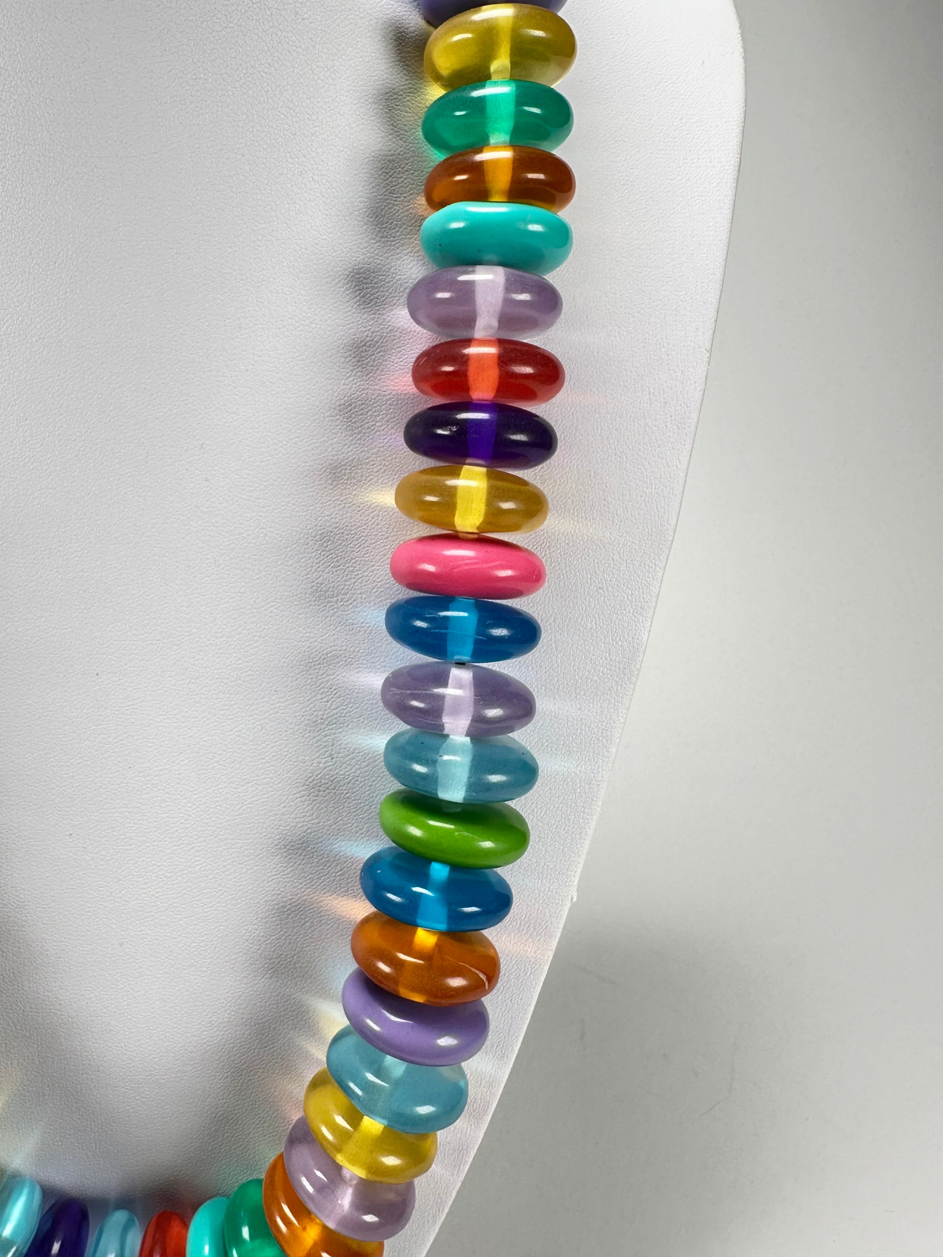 Jackie Brazil "Ana" Transparent Summer Mix Resin Wheels 70cm Necklace ( N0044 )