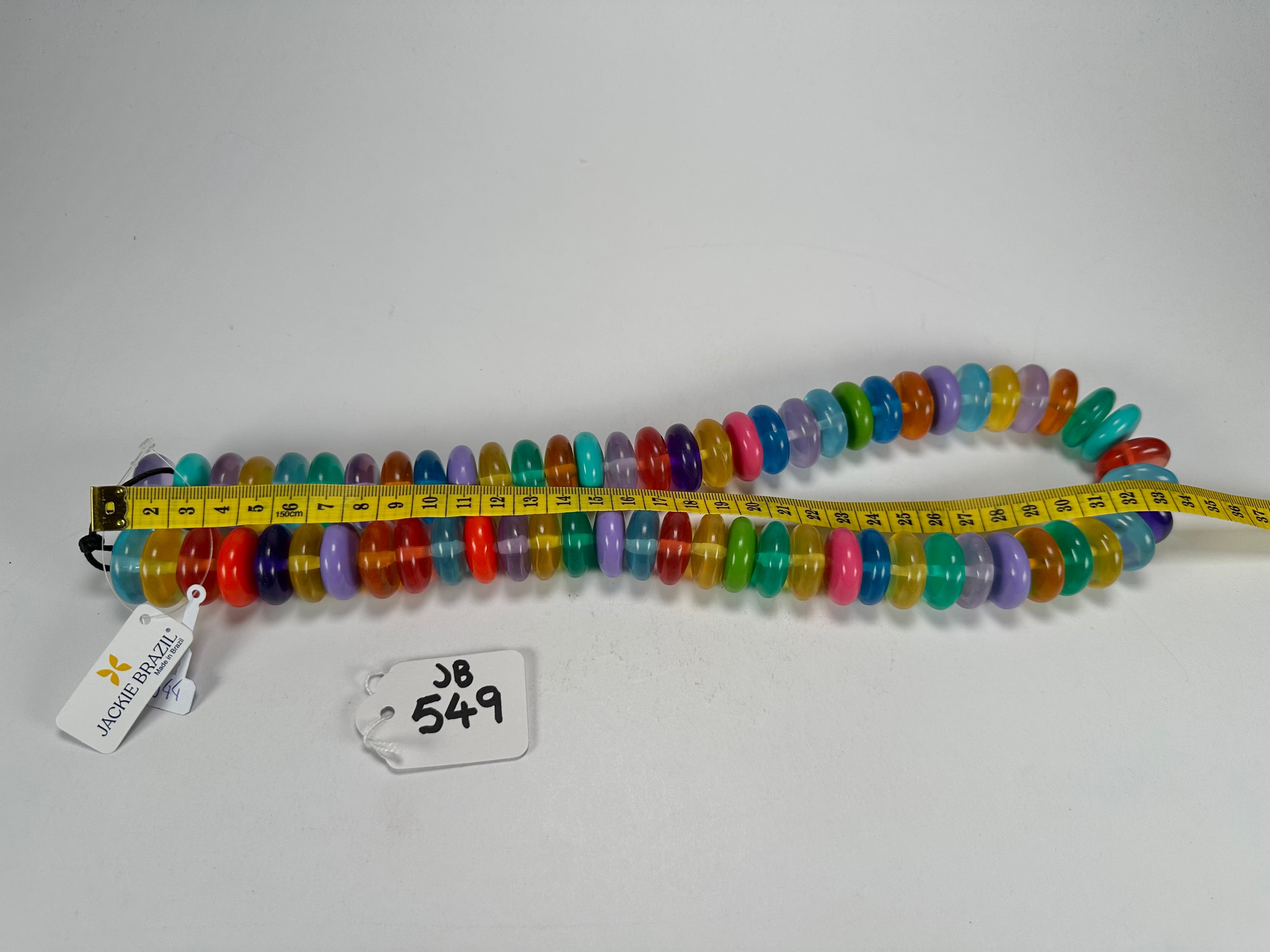 Jackie Brazil "Ana" Transparent Summer Mix Resin Wheels 70cm Necklace ( N0044 )