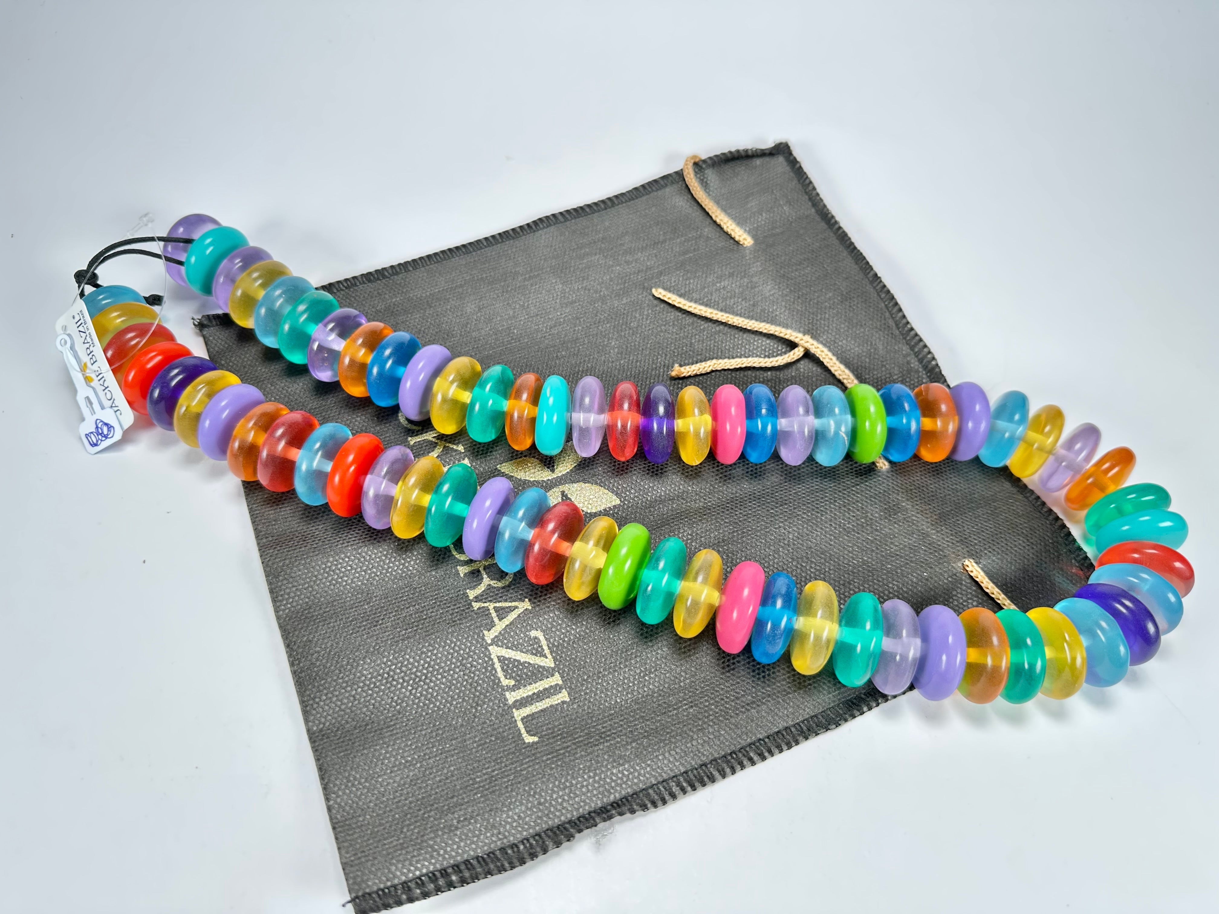 Jackie Brazil "Ana" Transparent Summer Mix Resin Wheels 70cm Necklace ( N0044 )