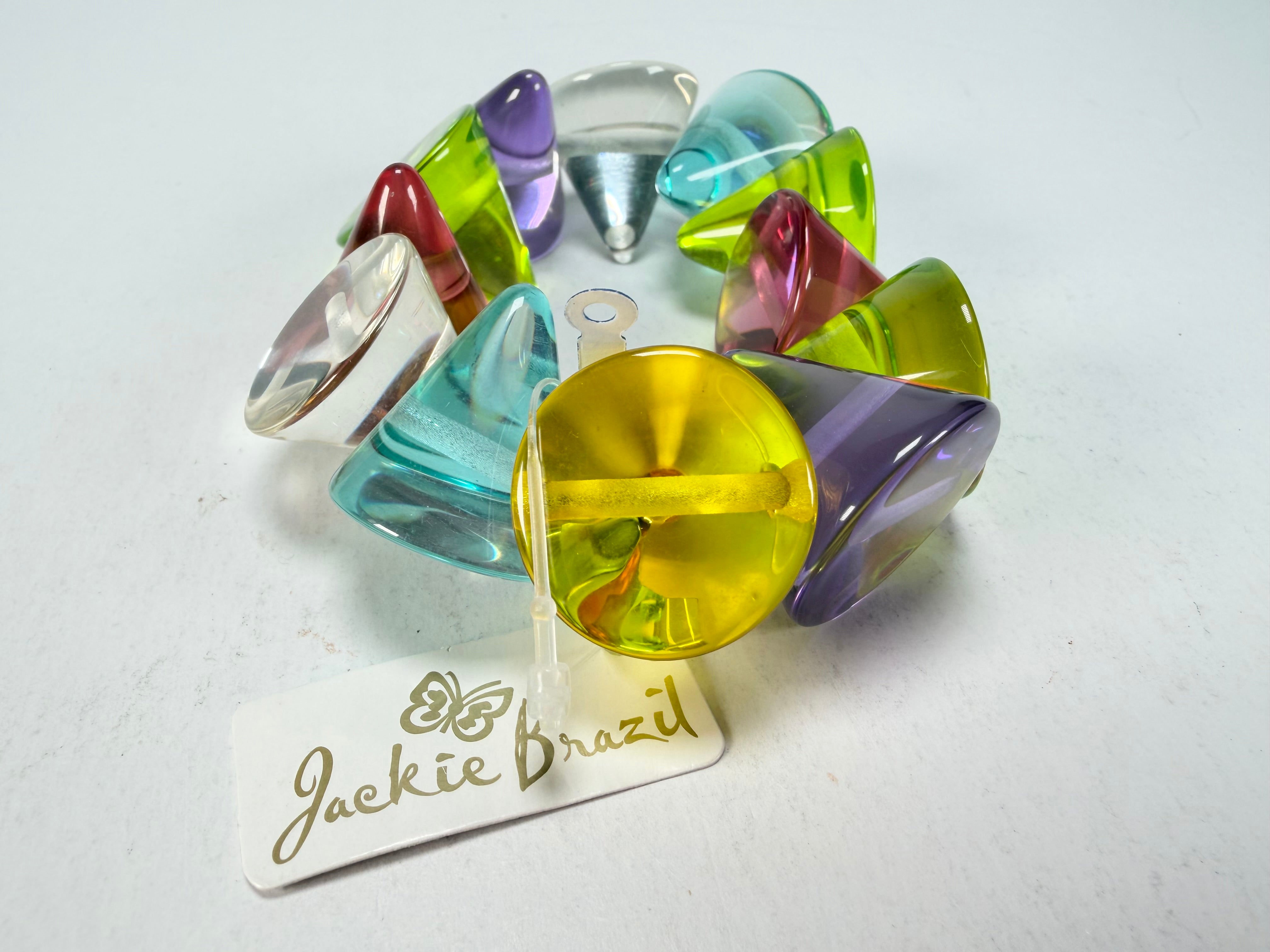 Jackie Brazil "KL" Multi Colour Transparent Large Cones Bracelet ( B2902 )