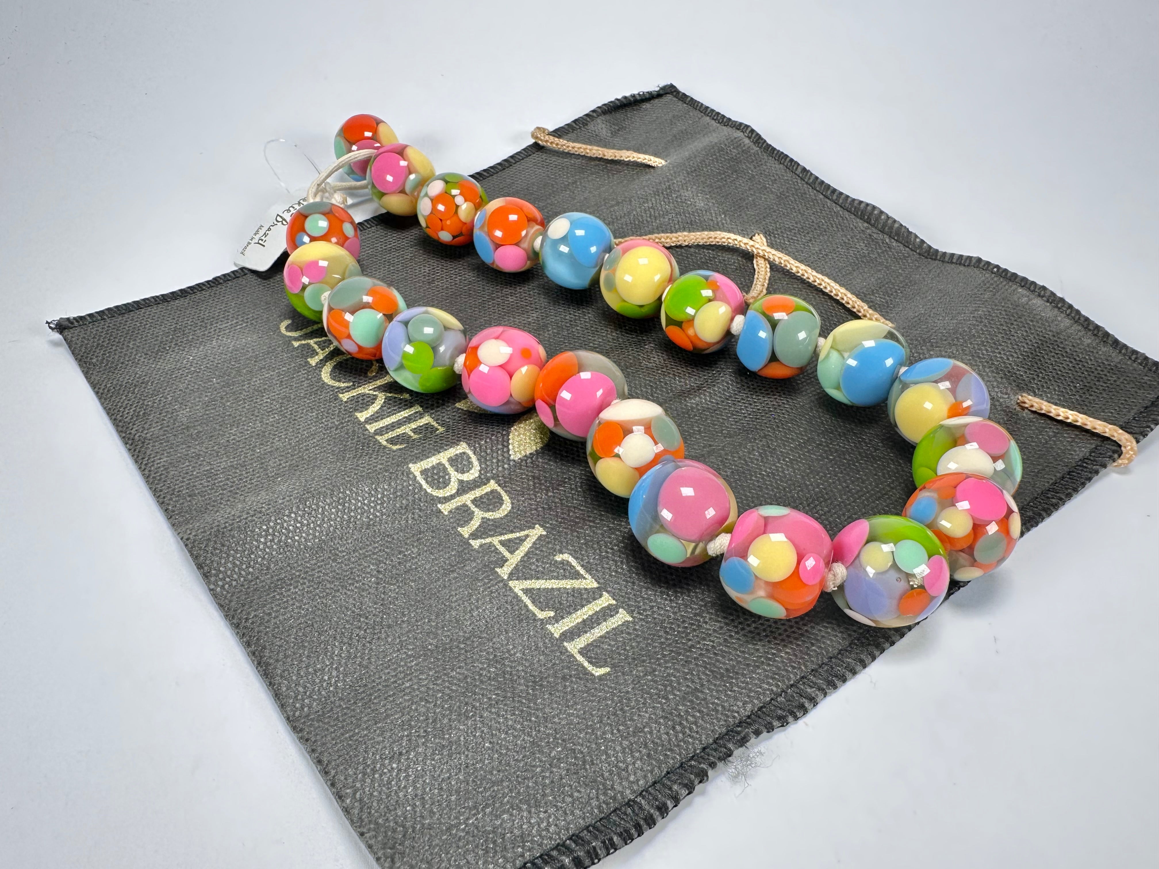 Jackie Brazil "Spotted Balls" Spring Colour Spots Resin Necklace 50cm ( N1500 )