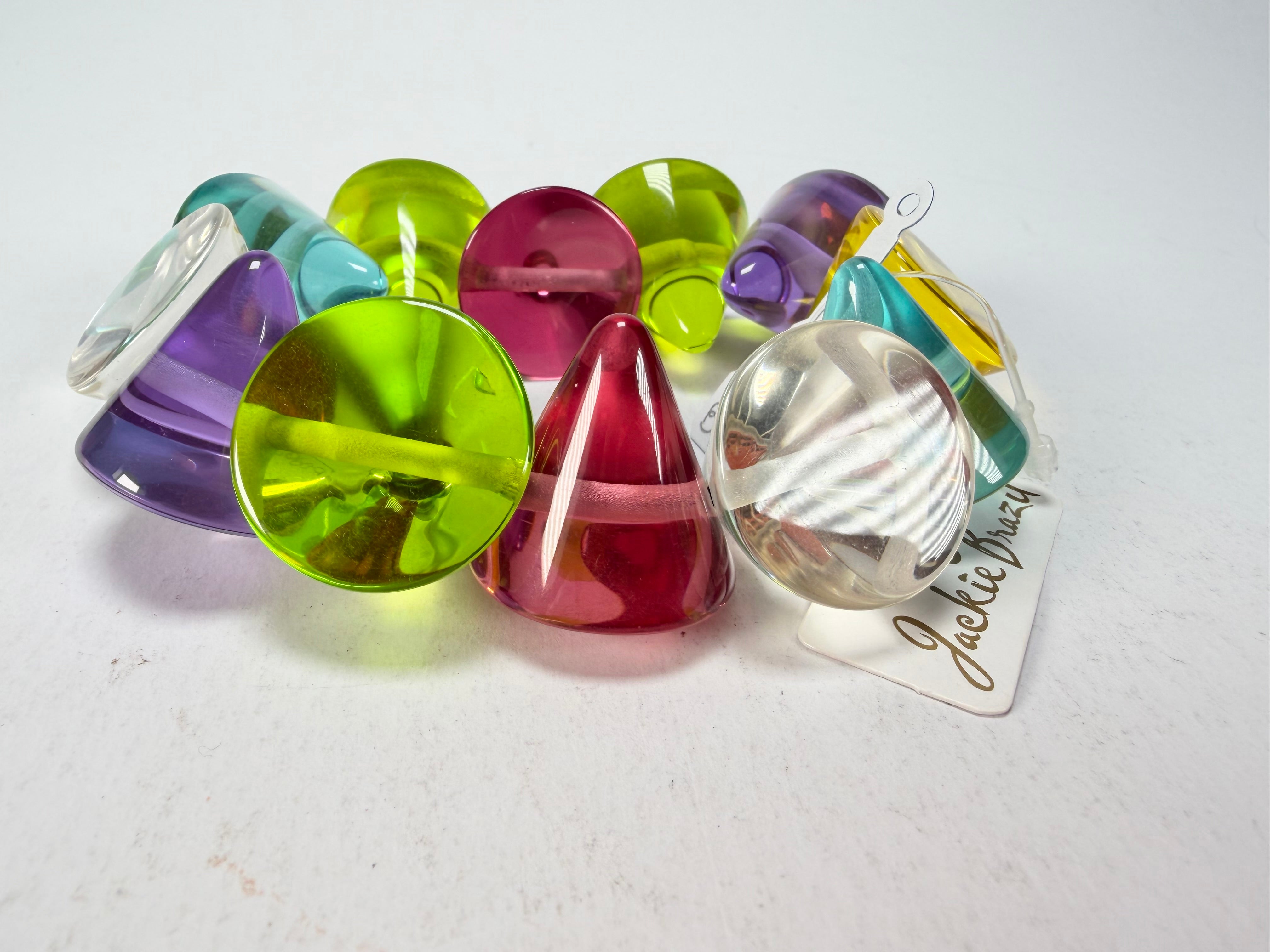 Jackie Brazil "KL" Multi Colour Transparent Large Cones Bracelet ( B2902 )