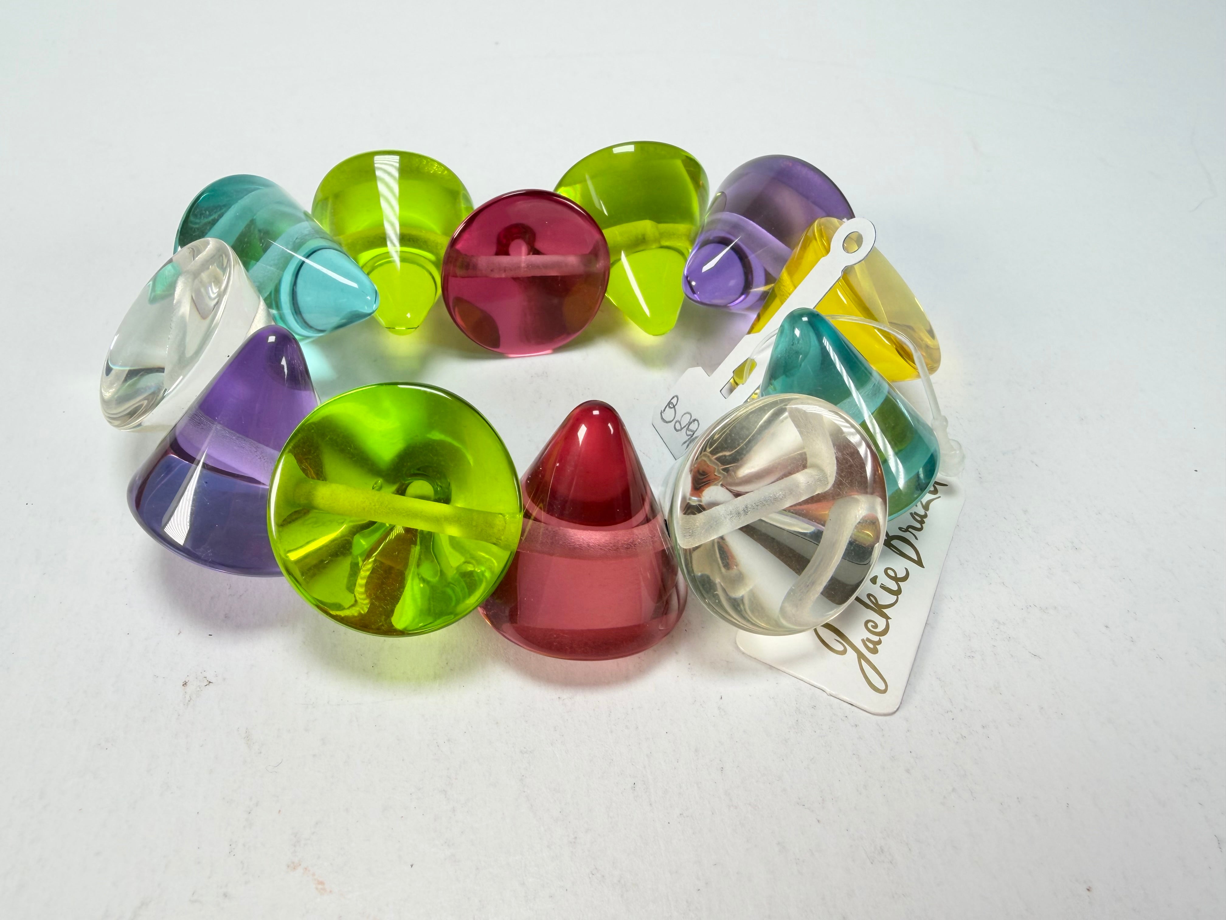Jackie Brazil "KL" Multi Colour Transparent Large Cones Bracelet ( B2902 )