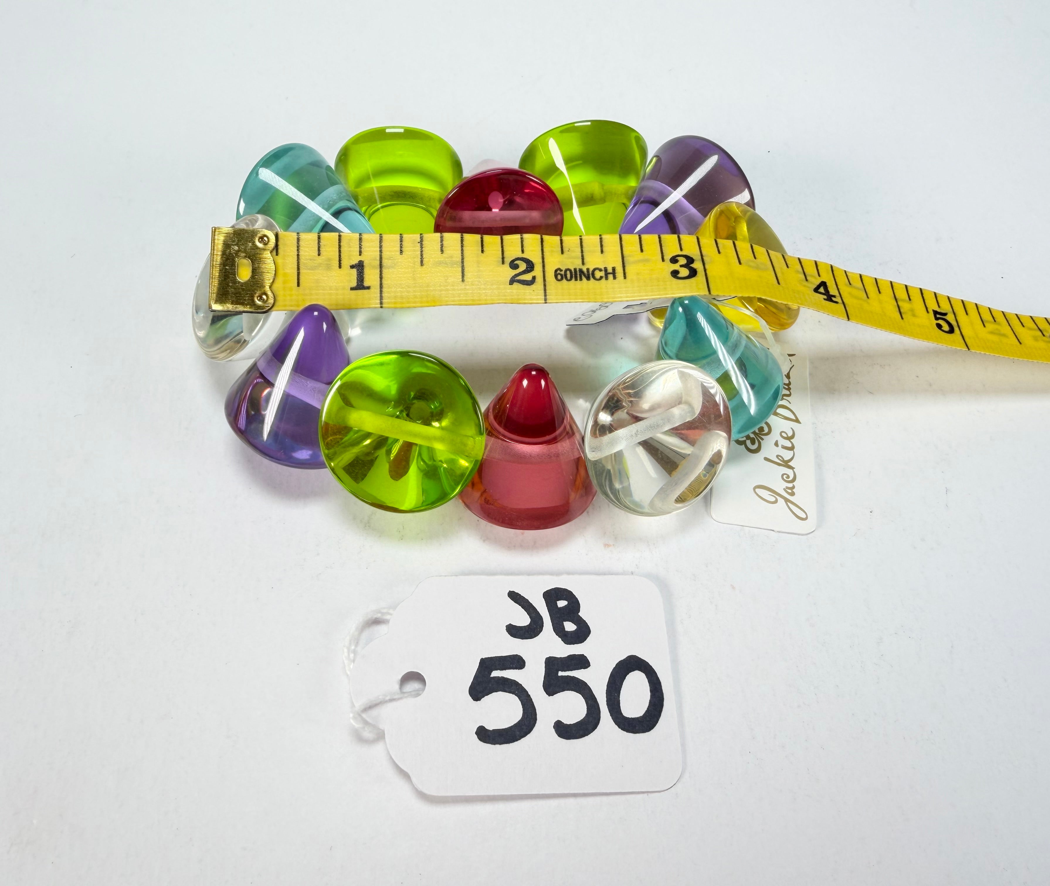 Jackie Brazil "KL" Multi Colour Transparent Large Cones Bracelet ( B2902 )
