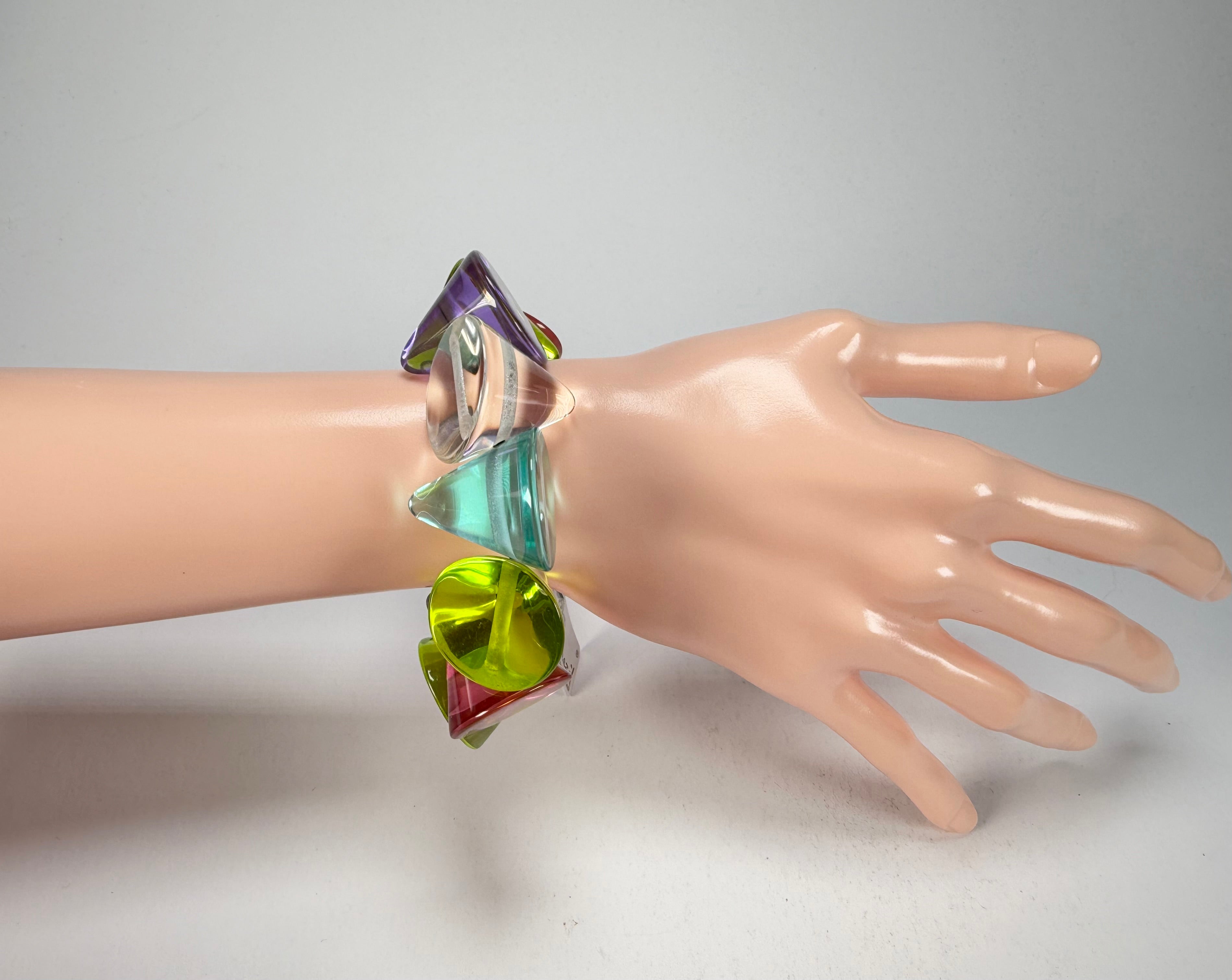 Jackie Brazil "KL" Multi Colour Transparent Large Cones Bracelet ( B2902 )