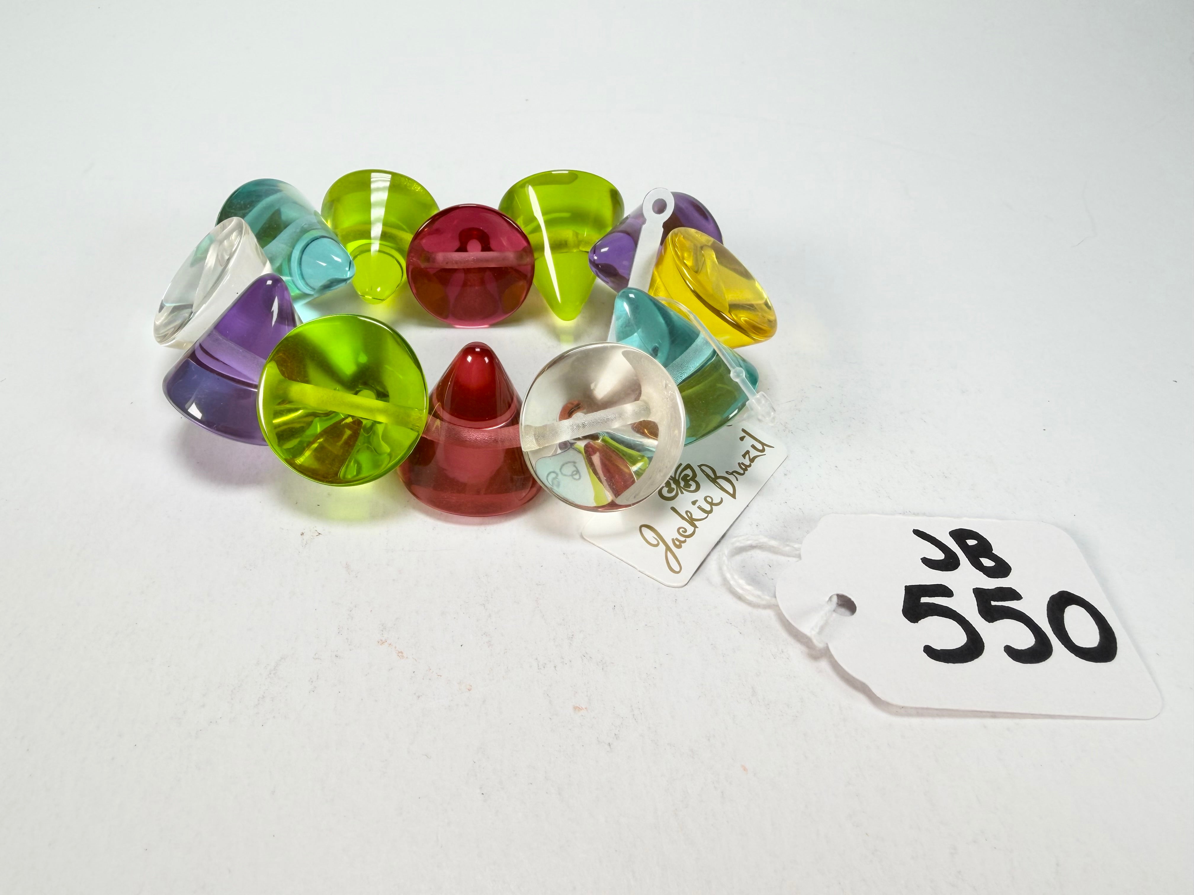 Jackie Brazil "KL" Multi Colour Transparent Large Cones Bracelet ( B2902 )