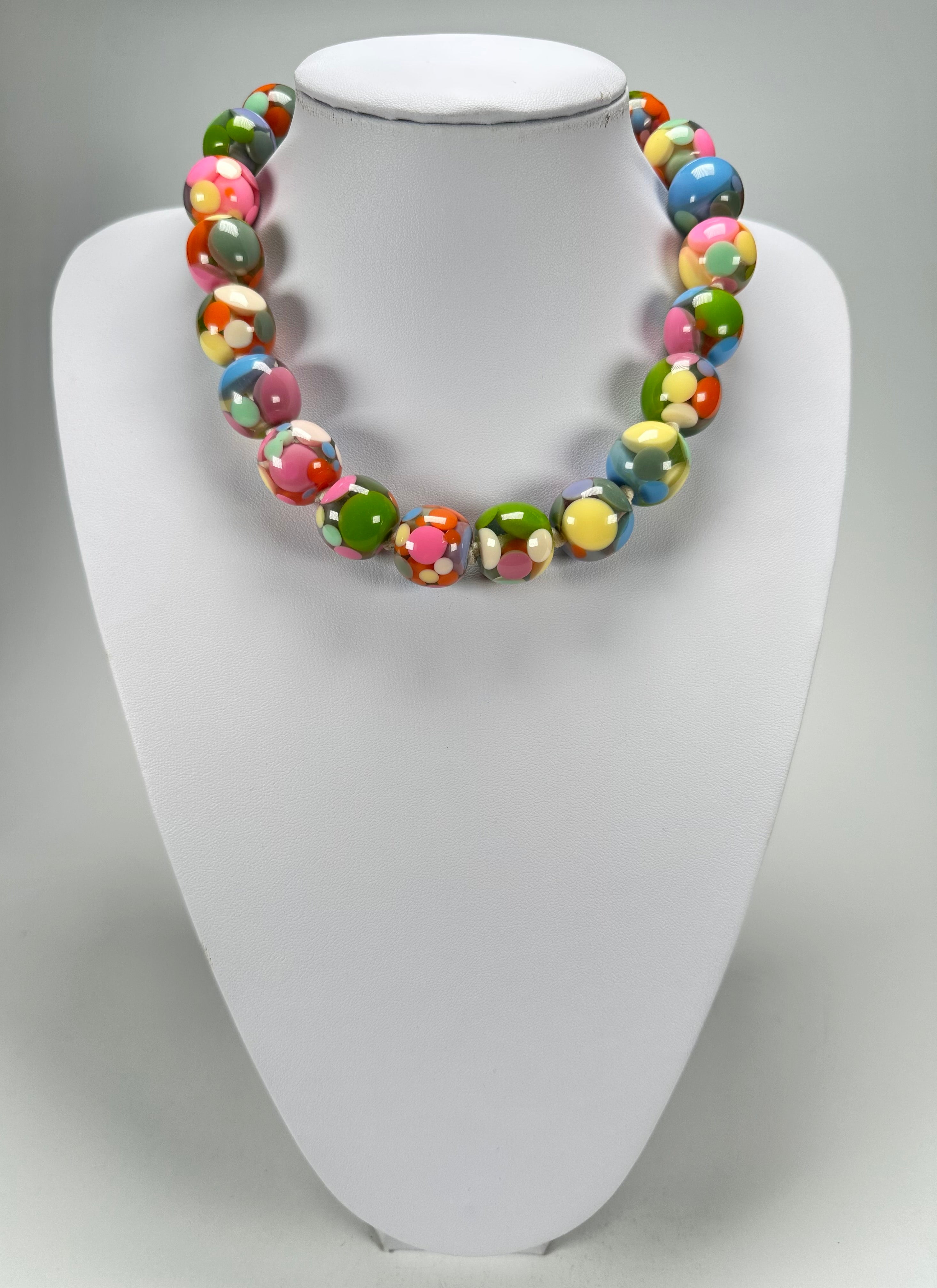 Jackie Brazil "Spotted Balls" Spring Colour Spots Resin Necklace 50cm ( N1500 )