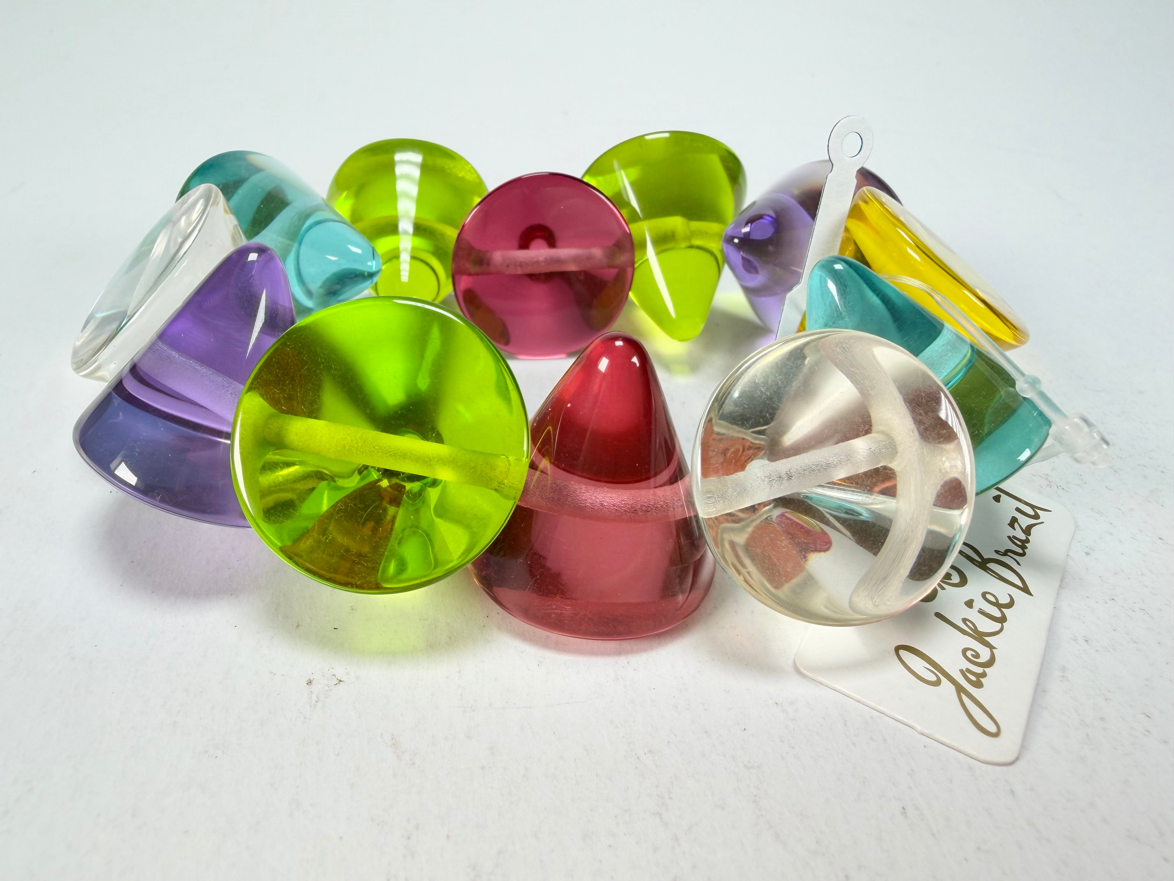 Jackie Brazil "KL" Multi Colour Transparent Large Cones Bracelet ( B2902 )