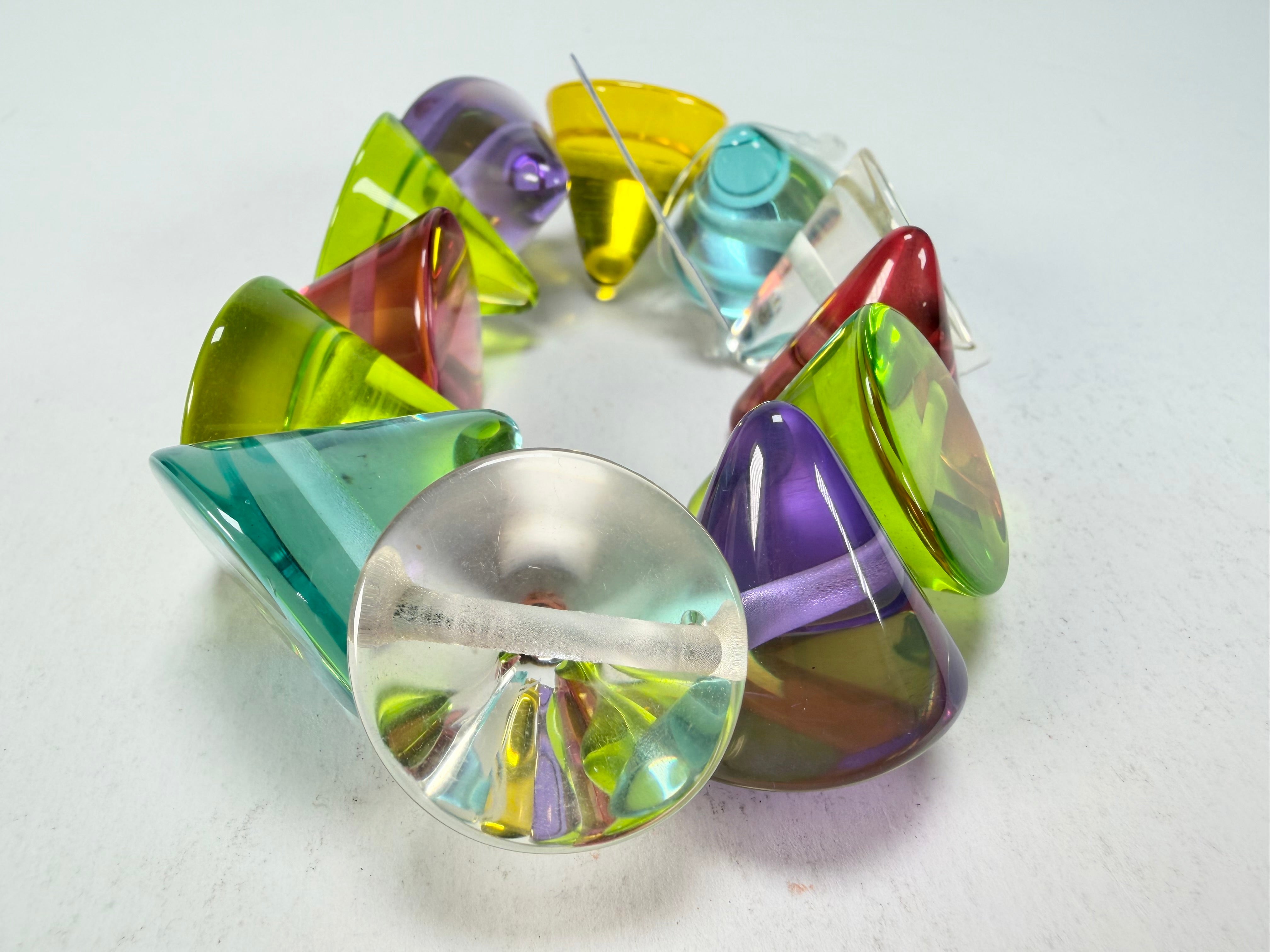Jackie Brazil "KL" Multi Colour Transparent Large Cones Bracelet ( B2902 )