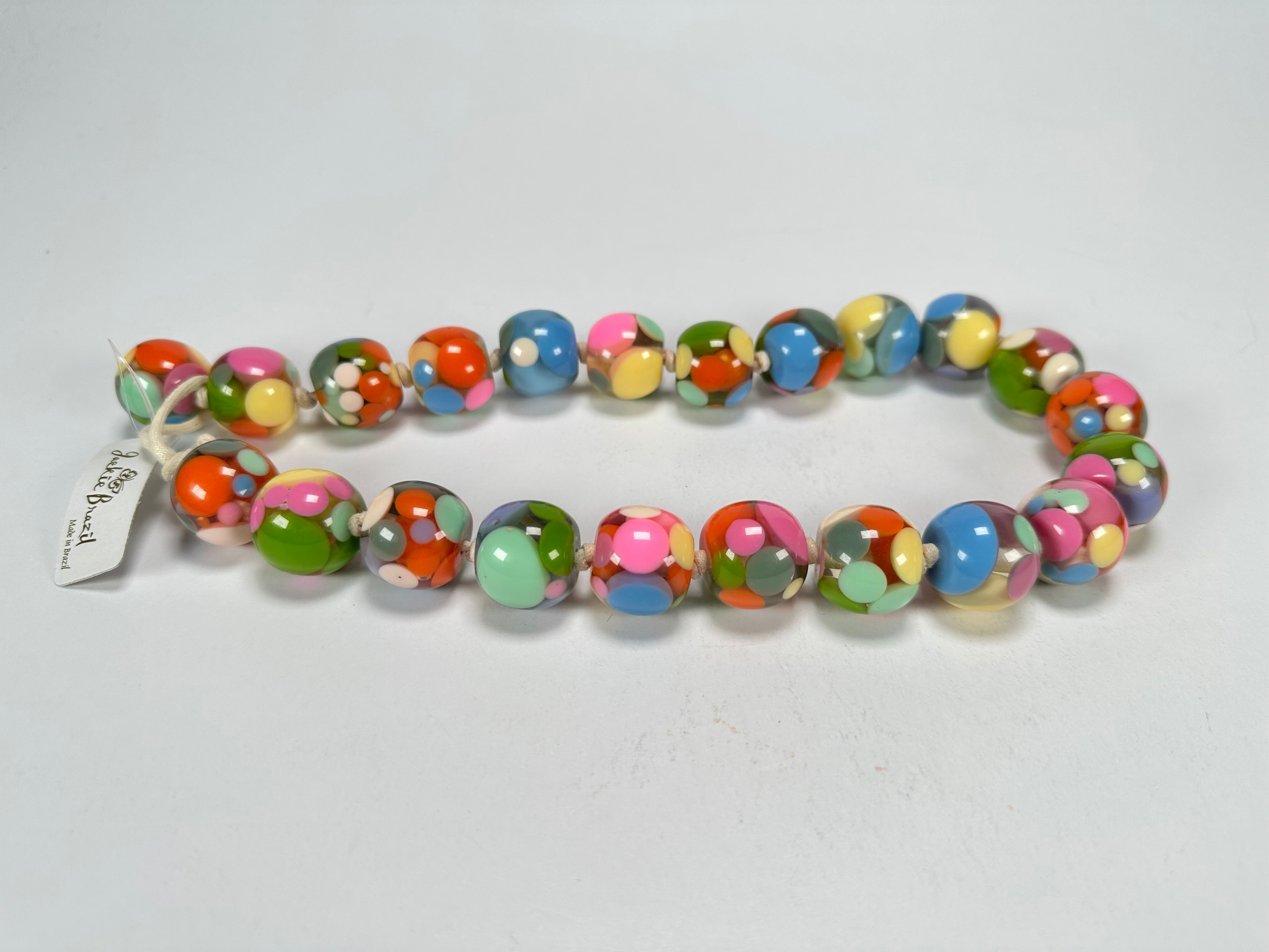 Jackie Brazil "Spotted Balls" Spring Colour Spots Resin Necklace 50cm ( N1500 )