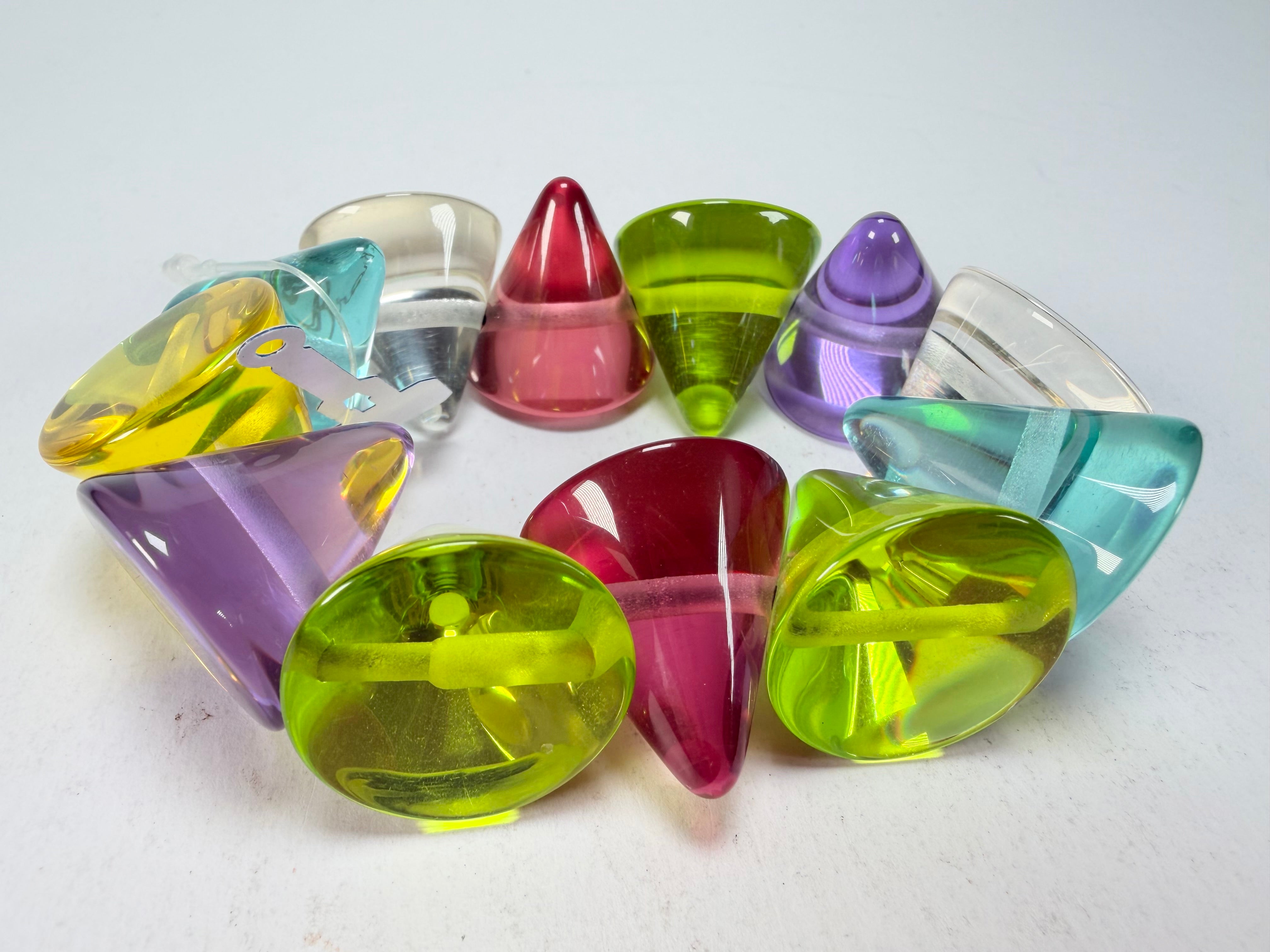 Jackie Brazil "KL" Multi Colour Transparent Large Cones Bracelet ( B2902 )