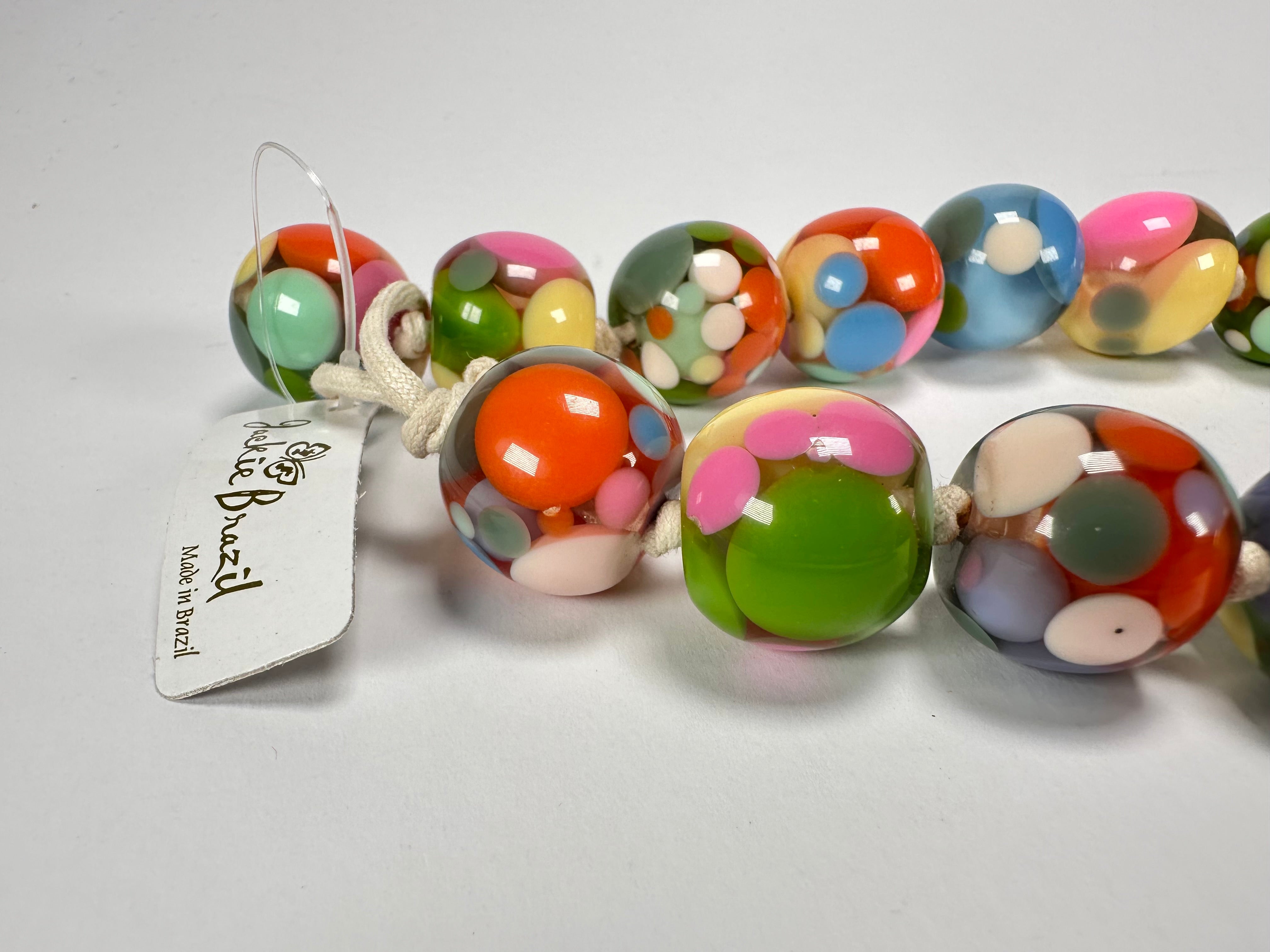 Jackie Brazil "Spotted Balls" Spring Colour Spots Resin Necklace 50cm ( N1500 )
