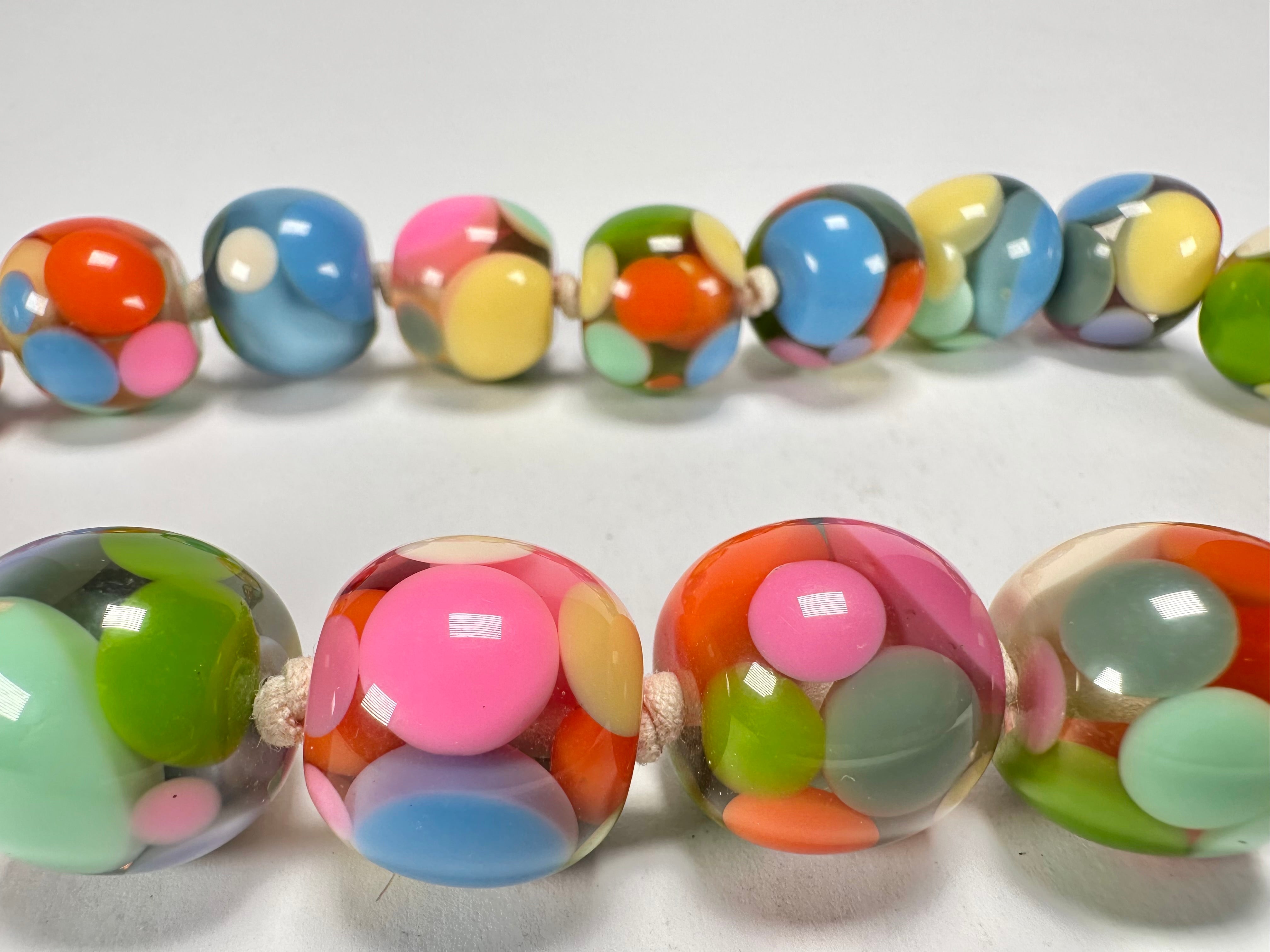 Jackie Brazil "Spotted Balls" Spring Colour Spots Resin Necklace 50cm ( N1500 )