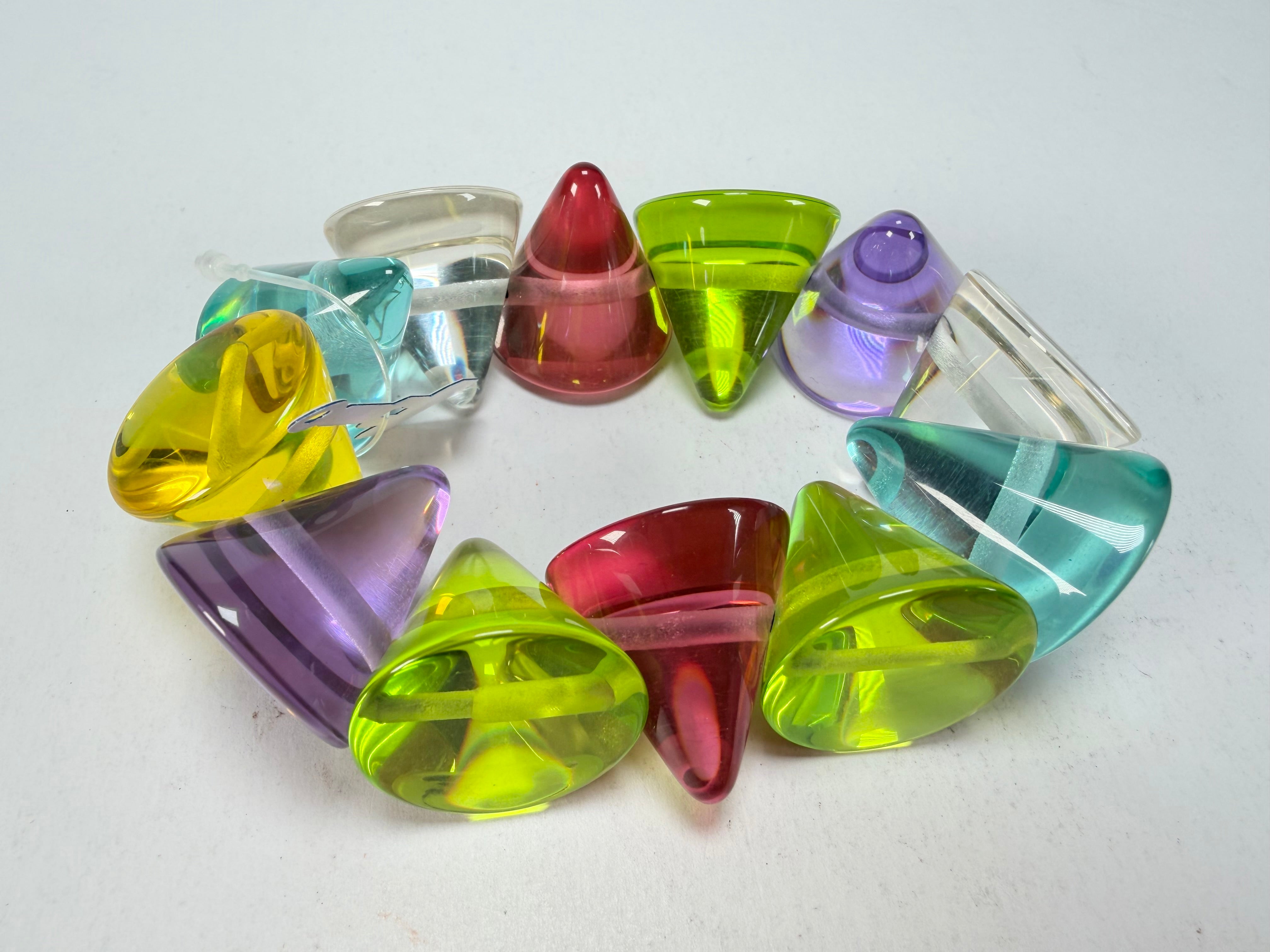 Jackie Brazil "KL" Multi Colour Transparent Large Cones Bracelet ( B2902 )