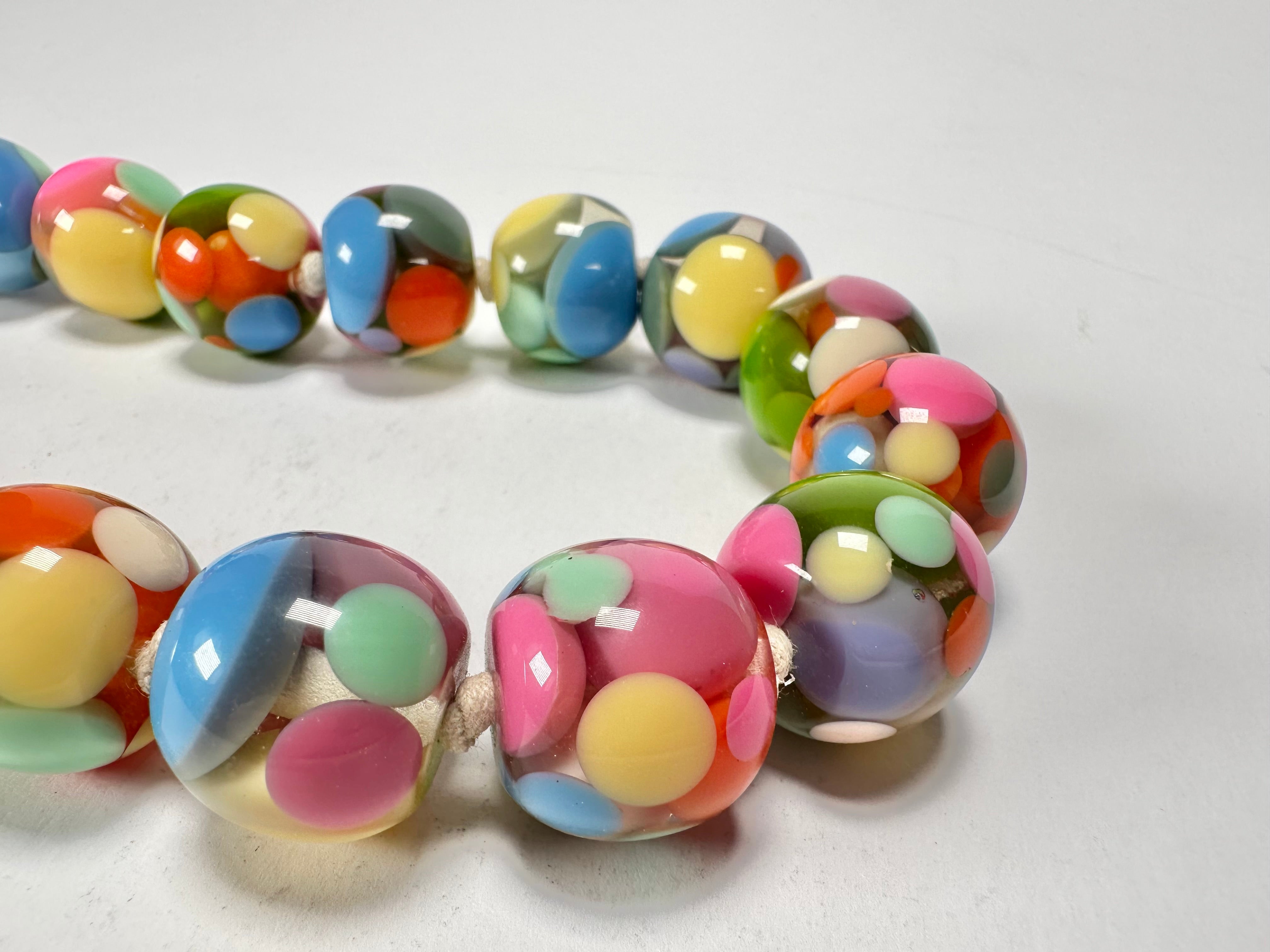 Jackie Brazil "Spotted Balls" Spring Colour Spots Resin Necklace 50cm ( N1500 )