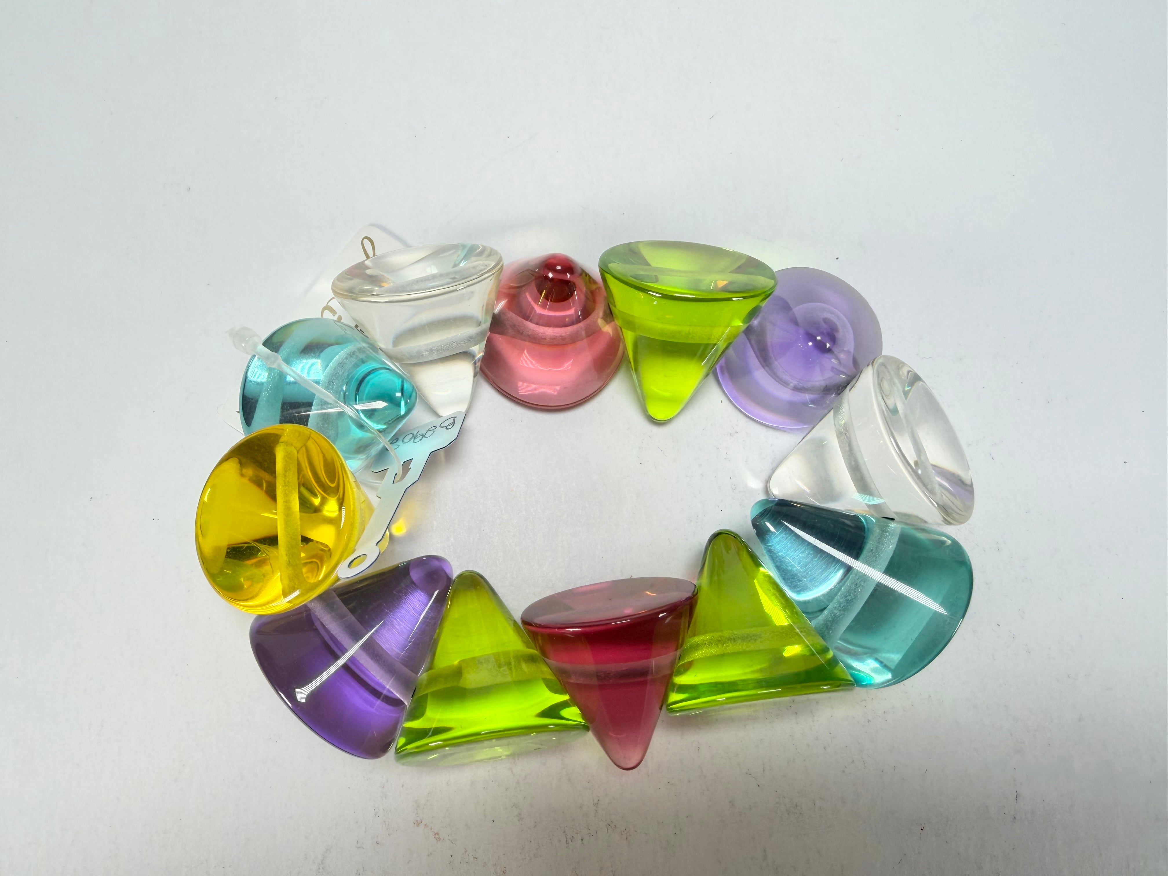 Jackie Brazil "KL" Multi Colour Transparent Large Cones Bracelet ( B2902 )