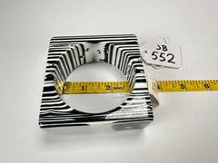 Jackie Brazil "Zebra" Liquorice Allsorts Black & White Striped 3.4cm Square Resin Bangle ( B2056 )