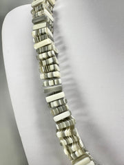 Jackie Brazil "Patricia" Liquorice Squares & Beads Spring Cream Mix 55cm Necklace ( N0025 )