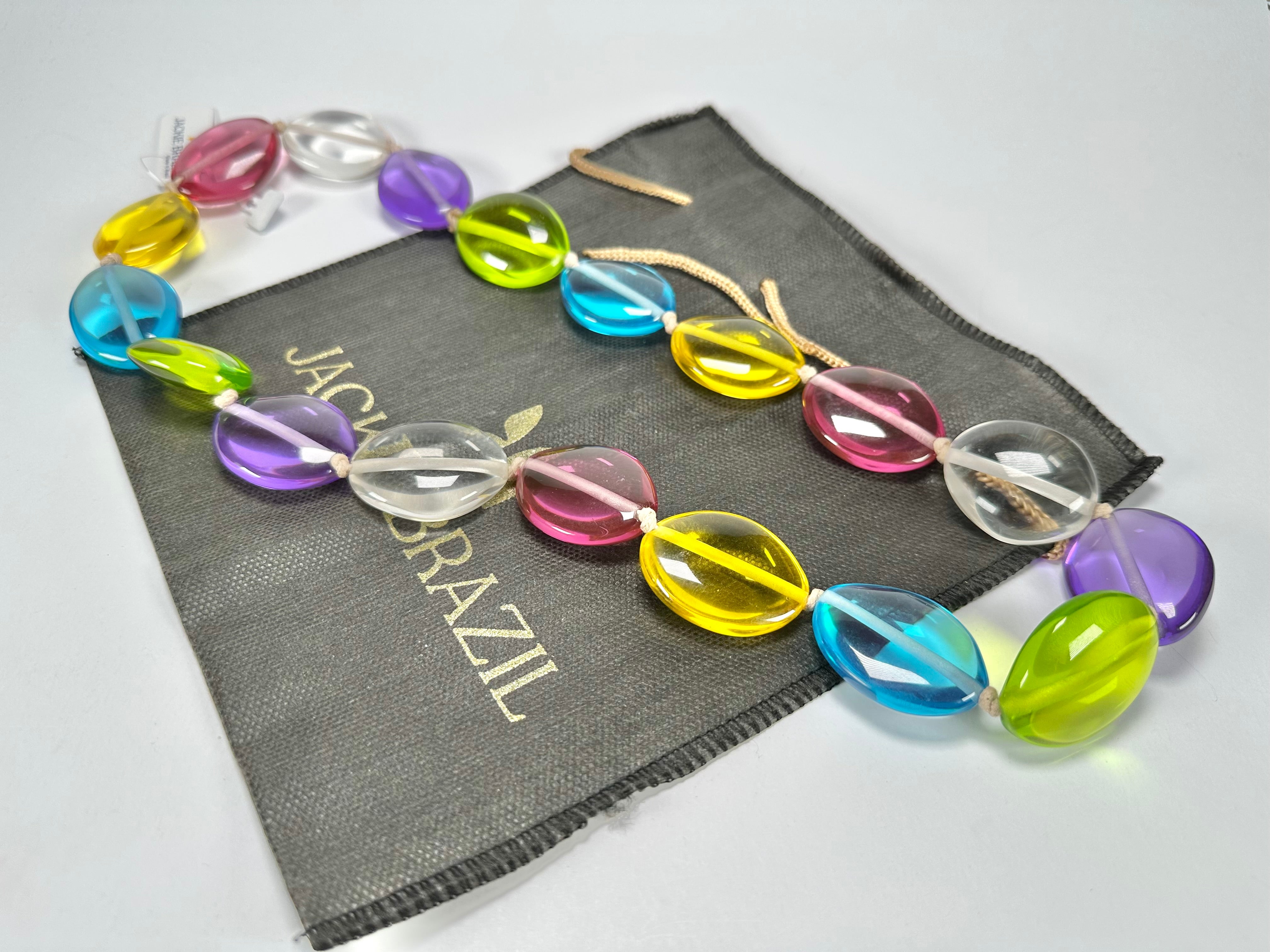 Jackie Brazil "Kathy" Transparent Summer Mix Small Riverstones 70cm Necklace ( N3750 )