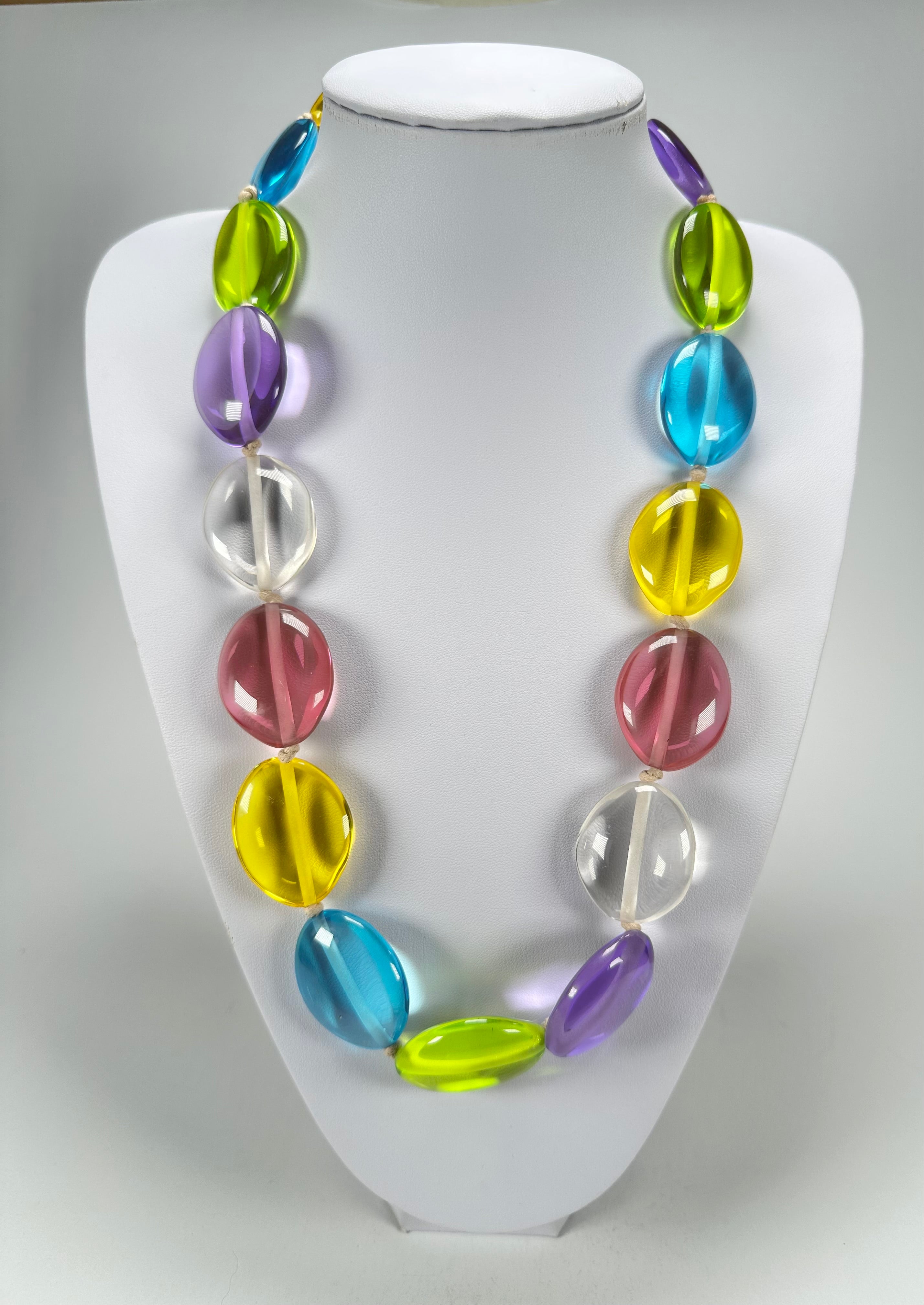 Jackie Brazil "Kathy" Transparent Summer Mix Small Riverstones 70cm Necklace ( N3750 )