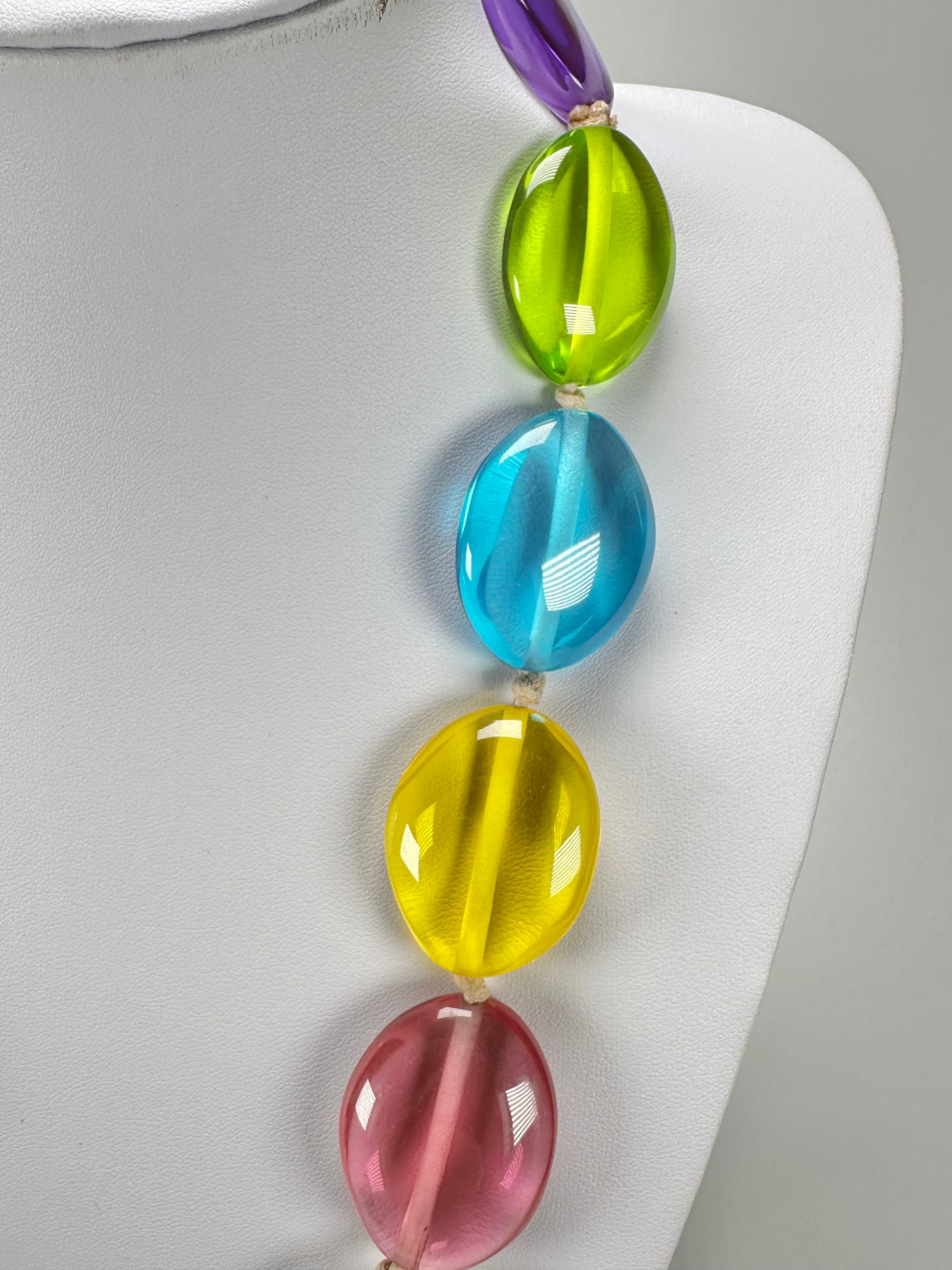 Jackie Brazil "Kathy" Transparent Summer Mix Small Riverstones 70cm Necklace ( N3750 )