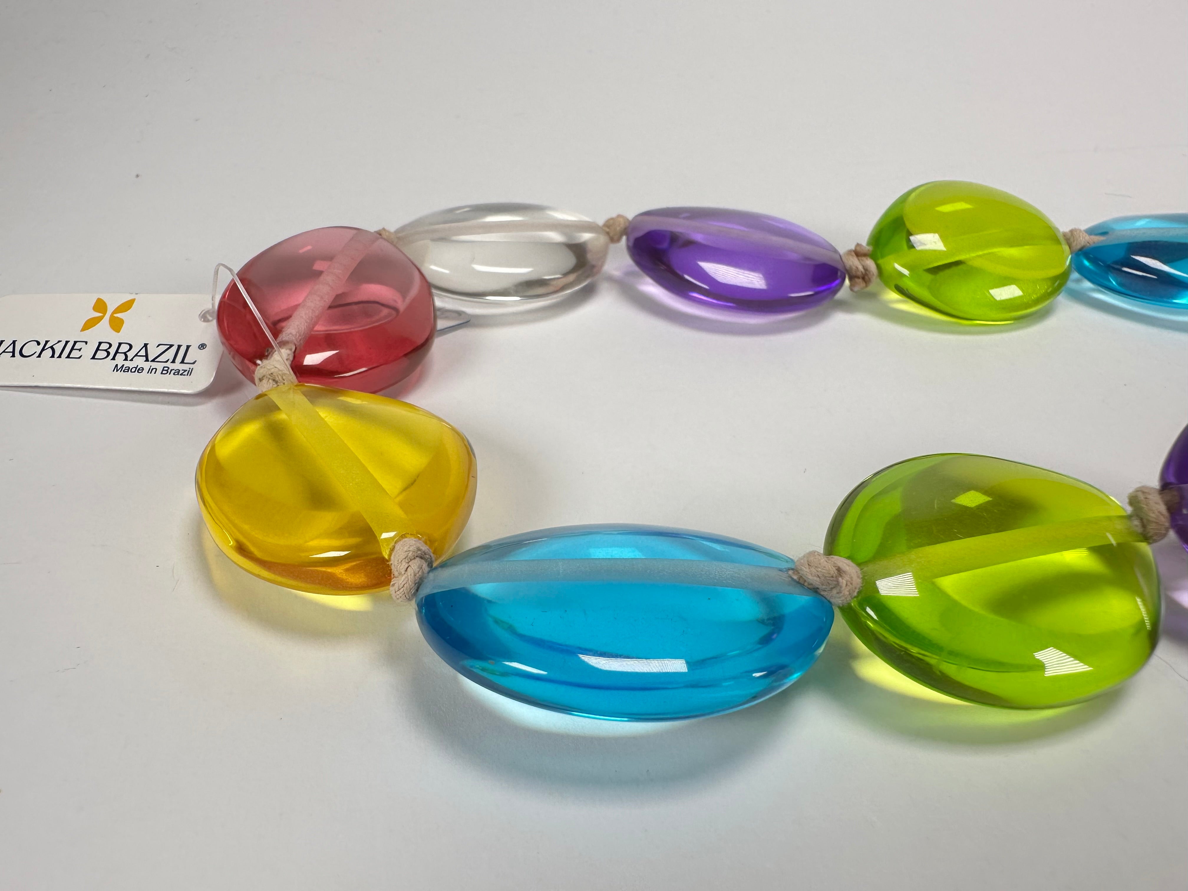 Jackie Brazil "Kathy" Transparent Summer Mix Small Riverstones 70cm Necklace ( N3750 )