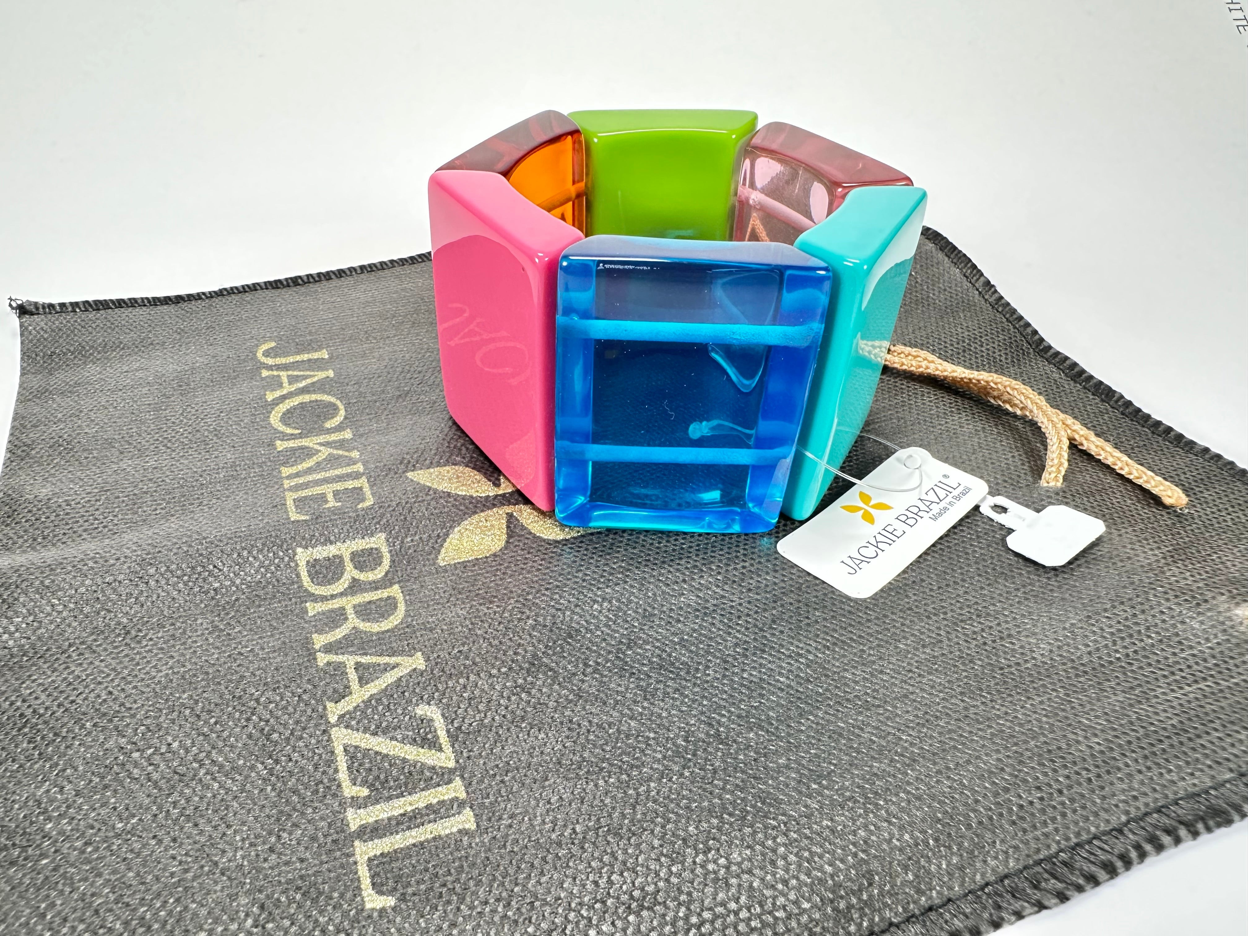 Jackie Brazil "Sabrina" Transparent Summer Mix Elasticated Bracelet ( B0225 )