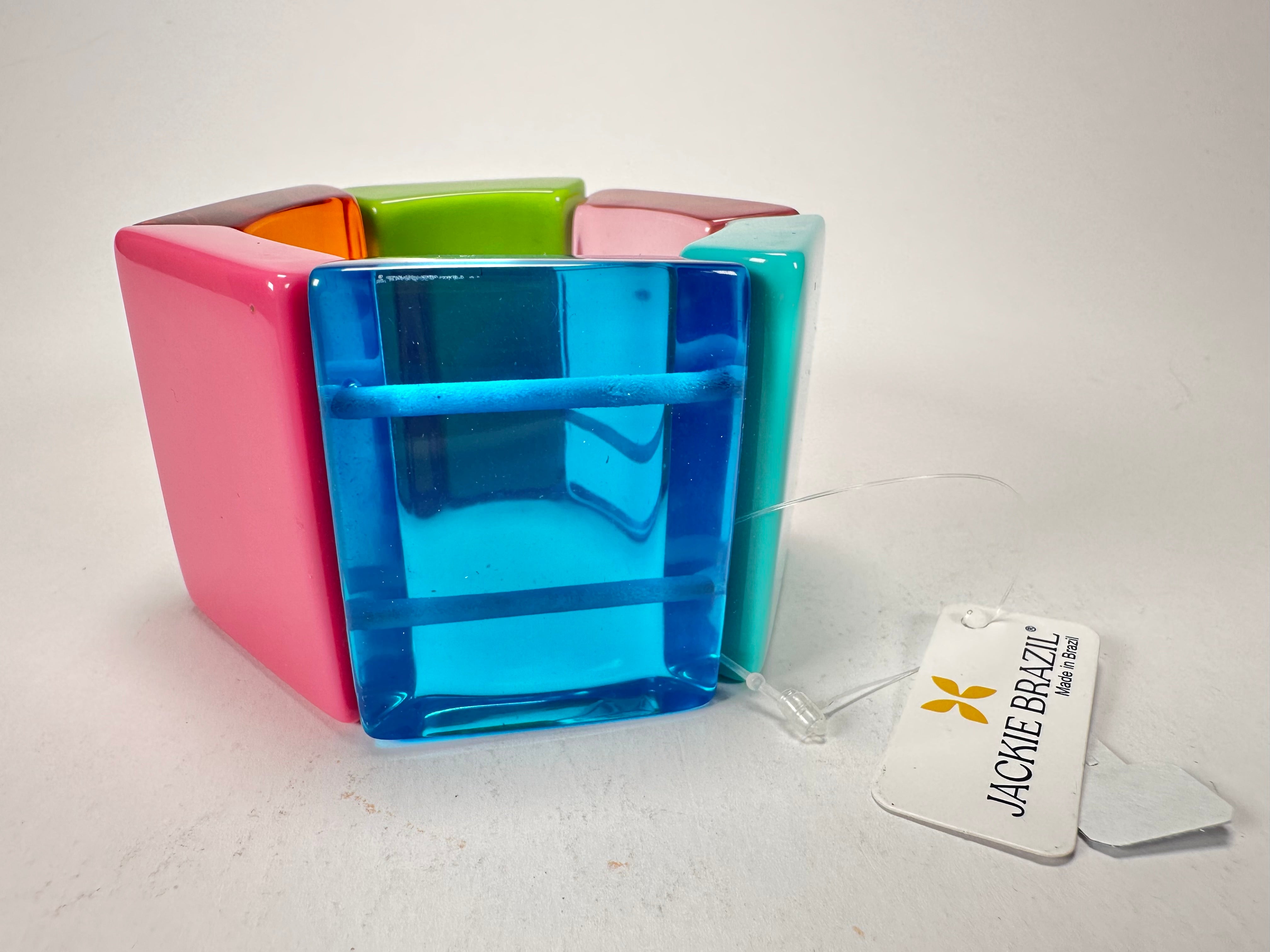 Jackie Brazil "Sabrina" Transparent Summer Mix Elasticated Bracelet ( B0225 )