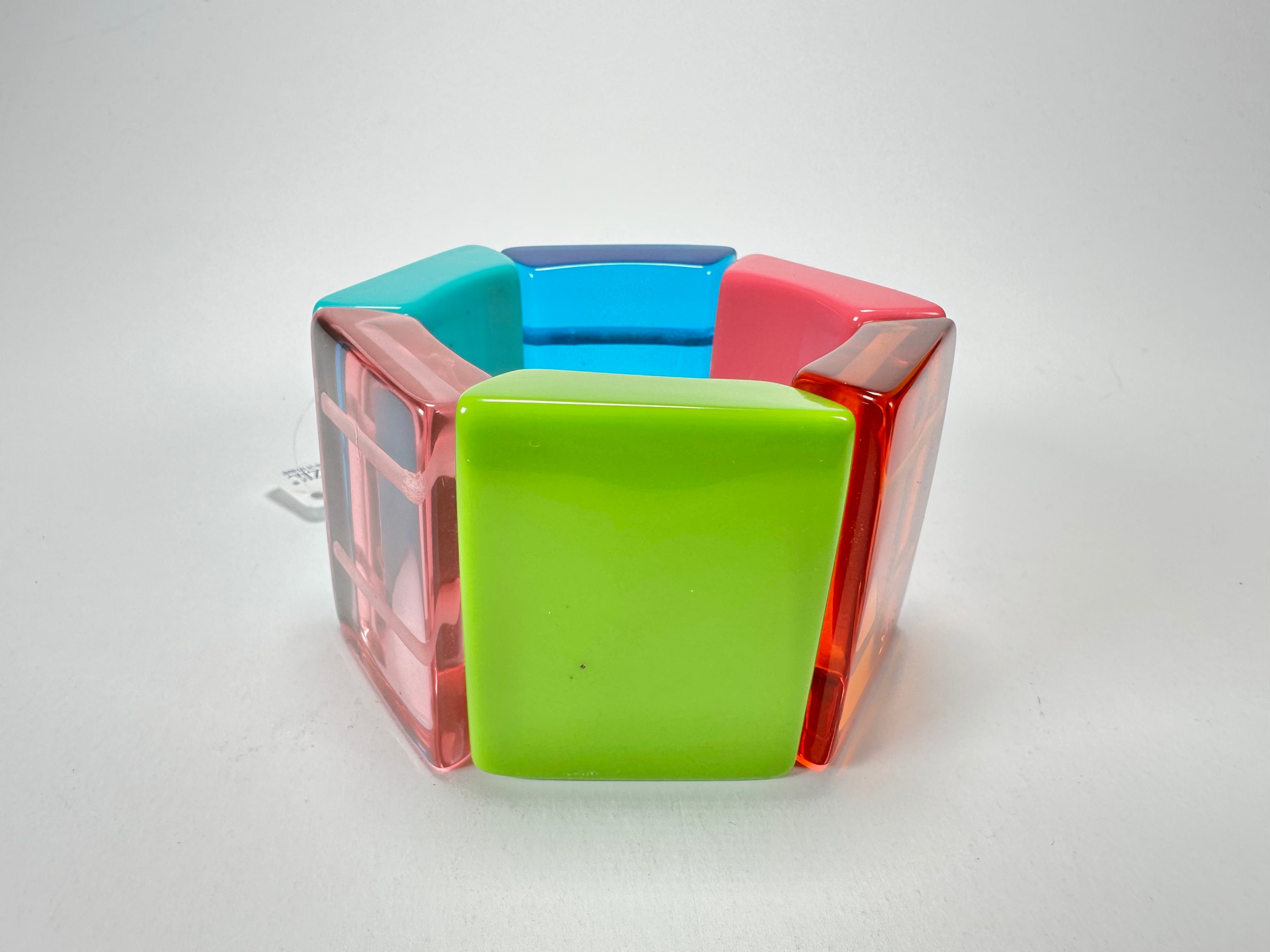 Jackie Brazil "Sabrina" Transparent Summer Mix Elasticated Bracelet ( B0225 )