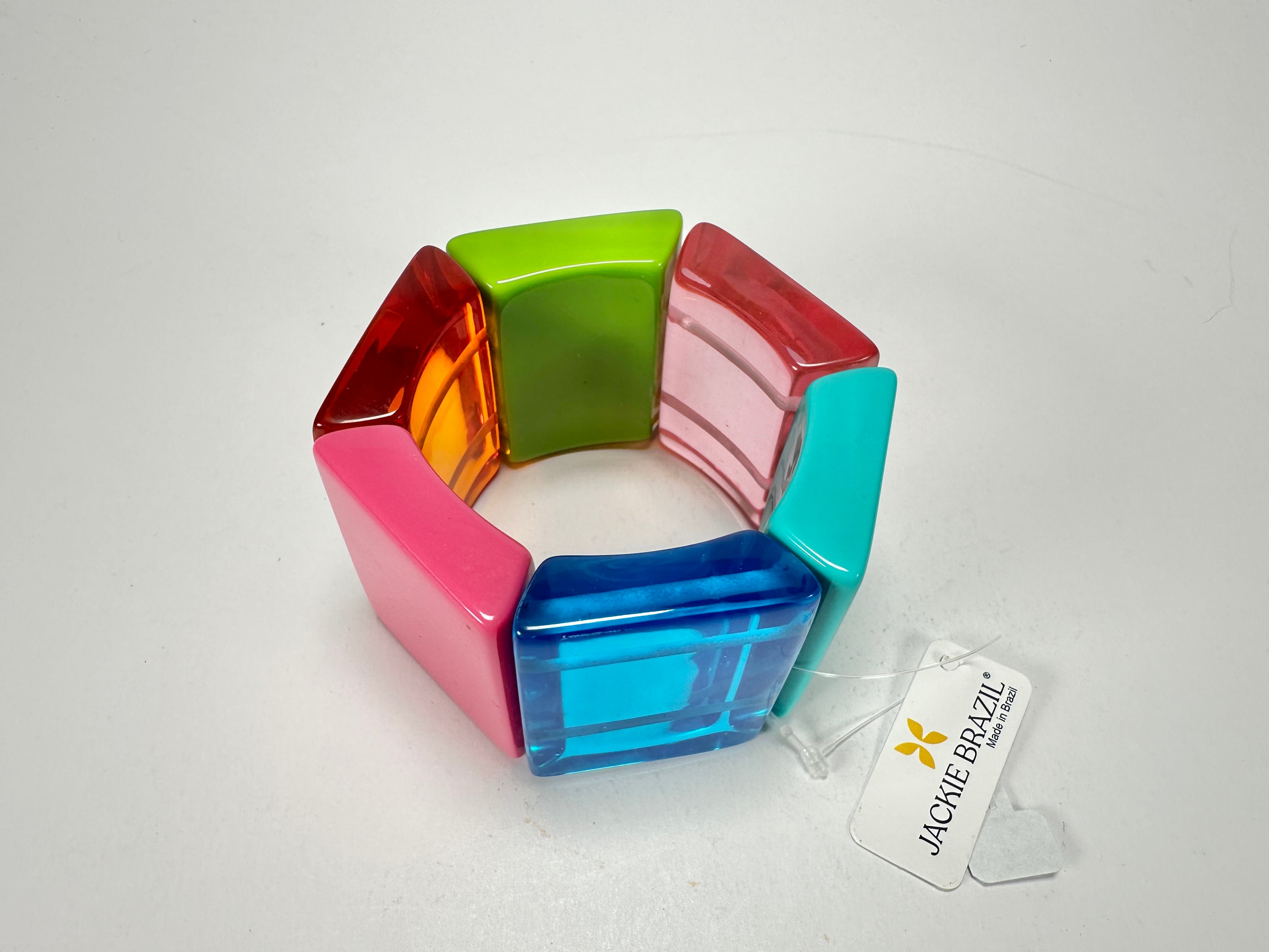Jackie Brazil "Sabrina" Transparent Summer Mix Elasticated Bracelet ( B0225 )