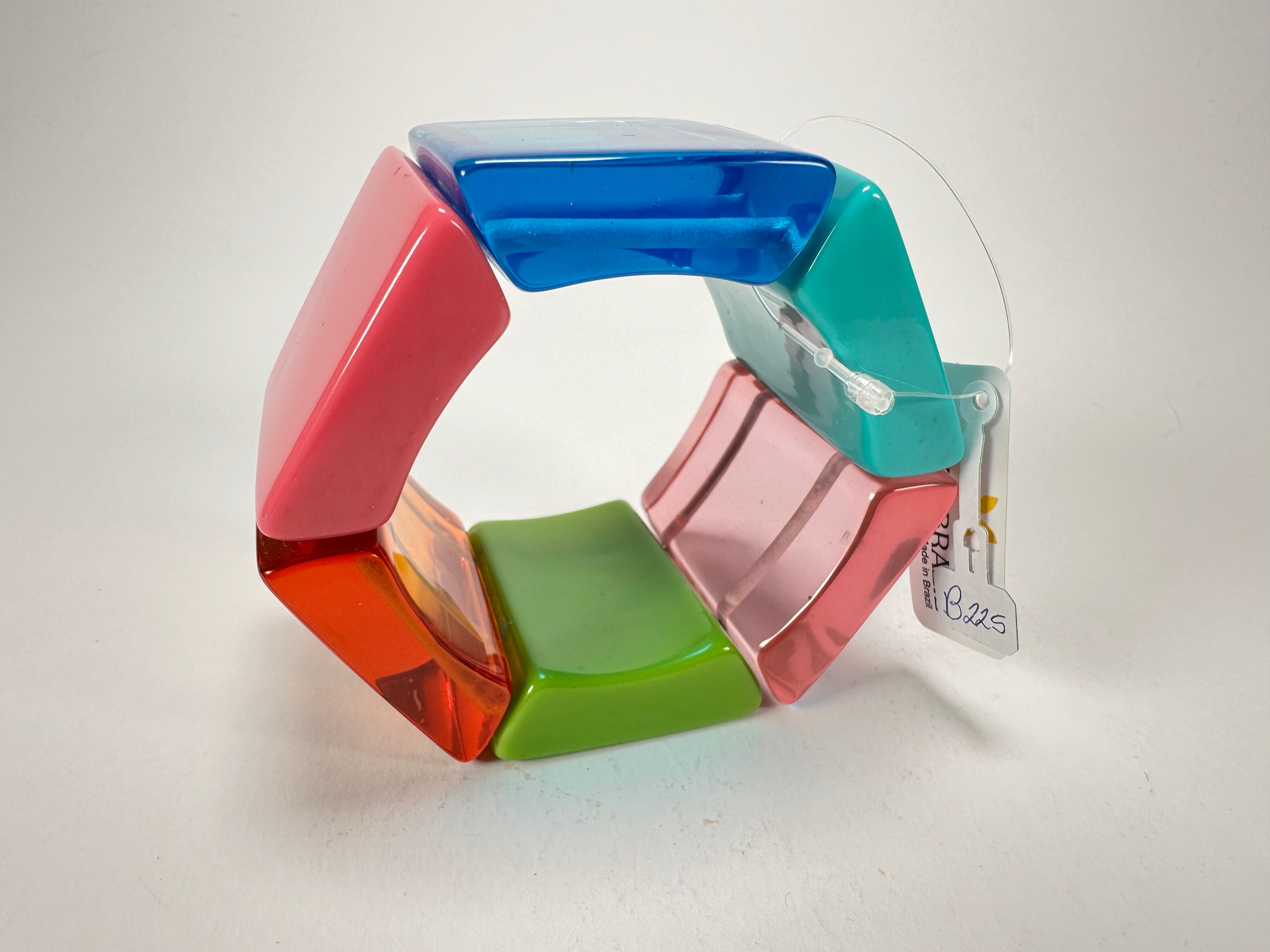 Jackie Brazil "Sabrina" Transparent Summer Mix Elasticated Bracelet ( B0225 )