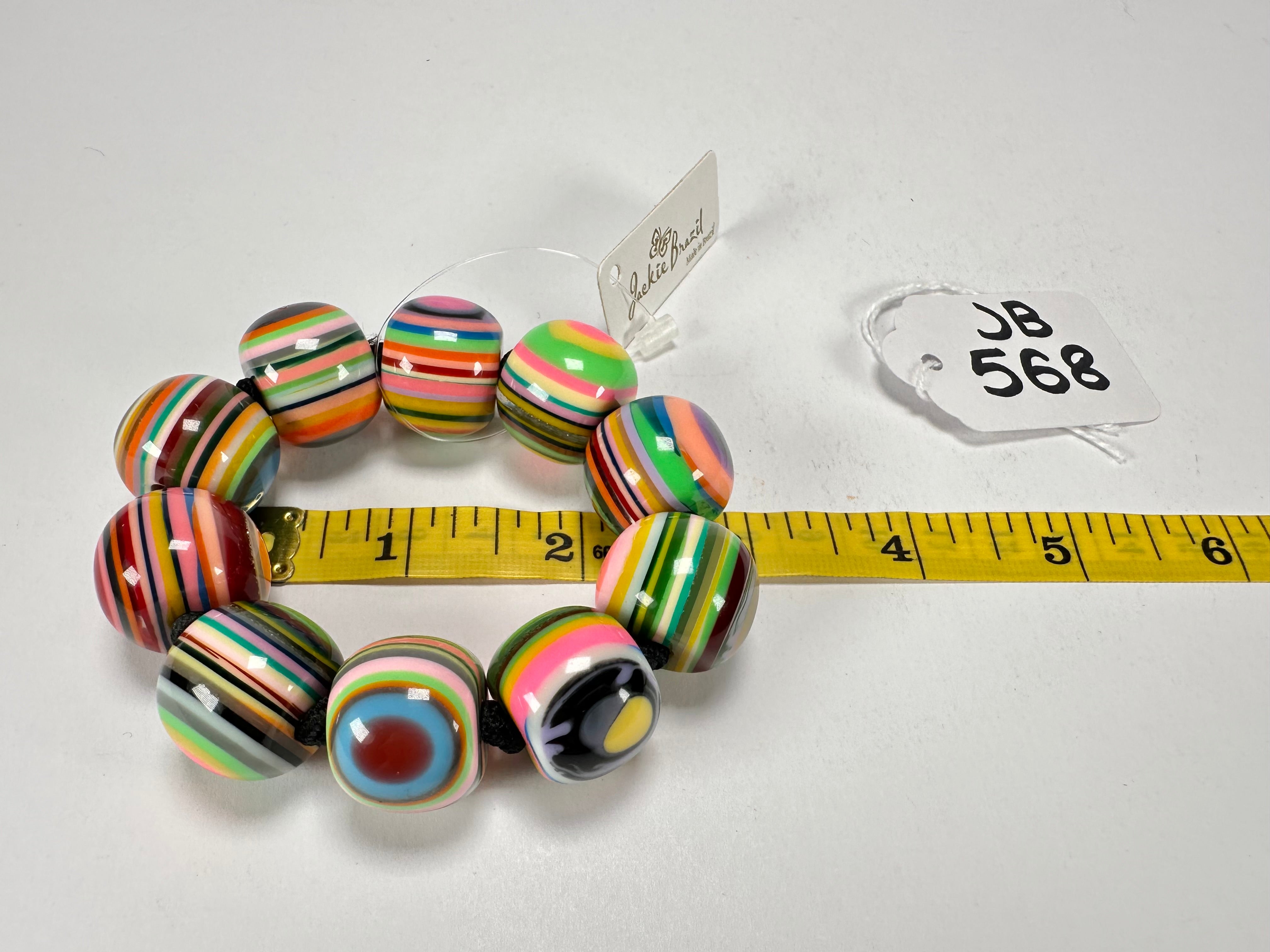 Jackie Brazil "Cat Eyes" Liquorice Allsorts Balls Mix Colours Resin Bracelet ( B0885 )