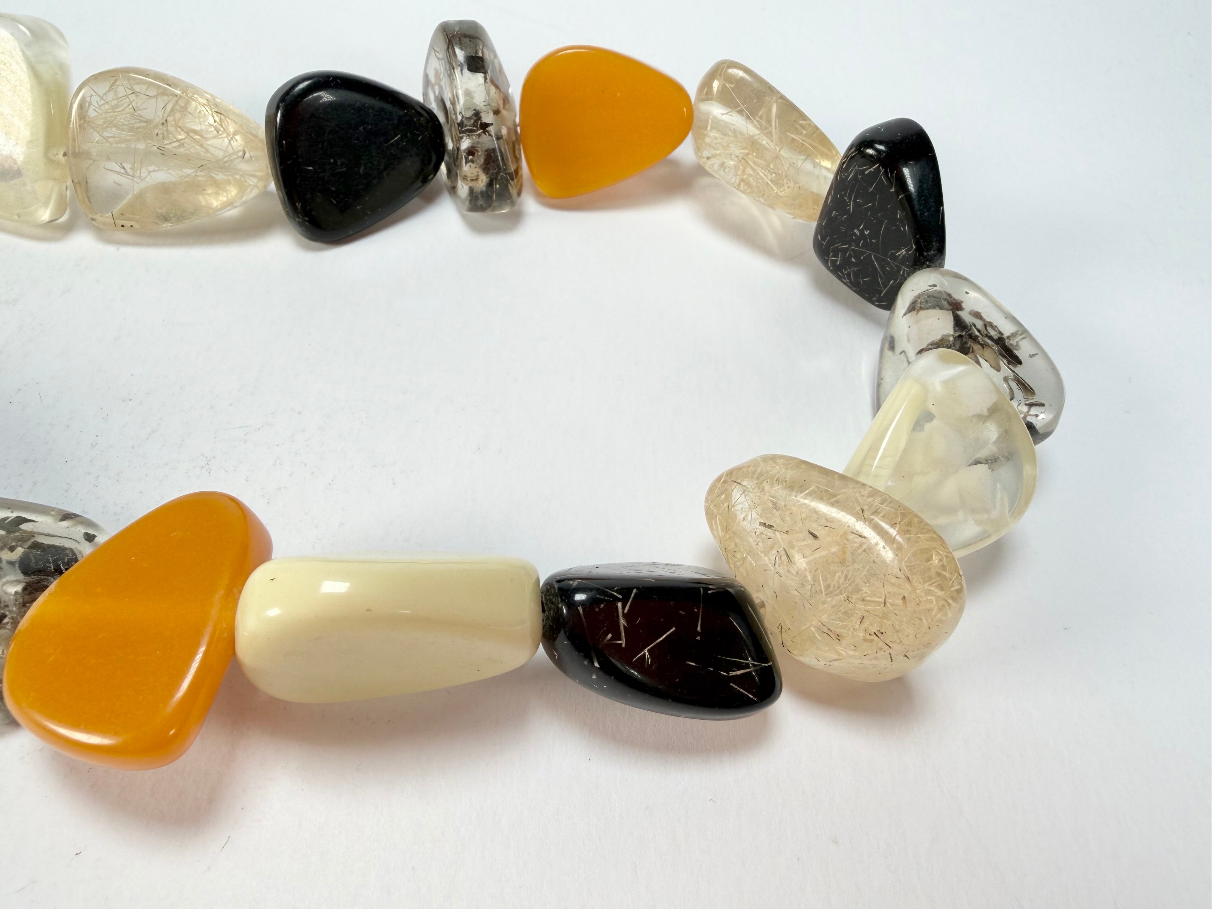 Jackie Brazil "Diamonds" Seasons Mix Flintstone Bone 80cm Necklace ( N0080 )