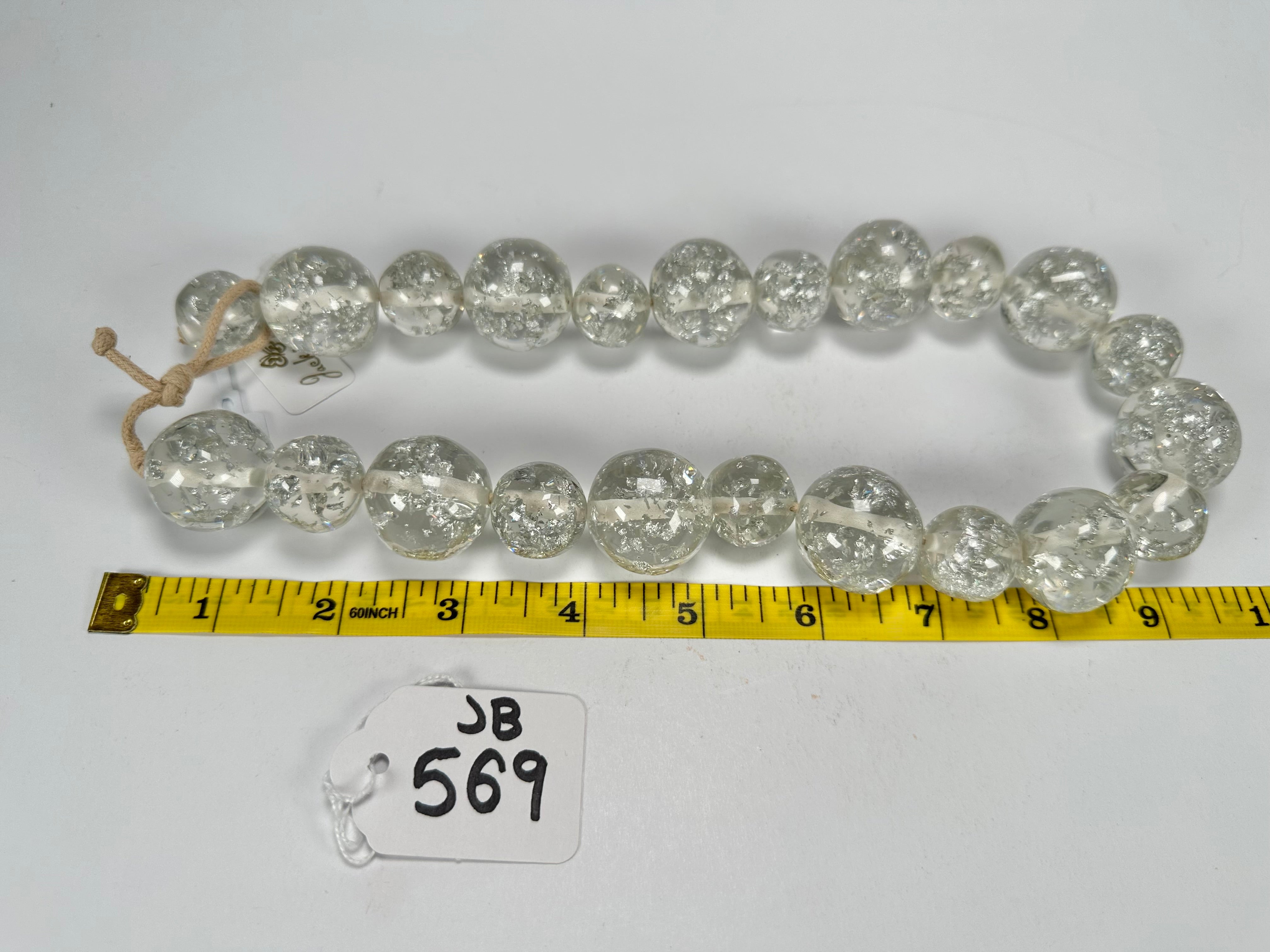 Jackie Brazil "Large spheres"  Short Abstract Silver Flakes Necklace 50cm ( N2692 )