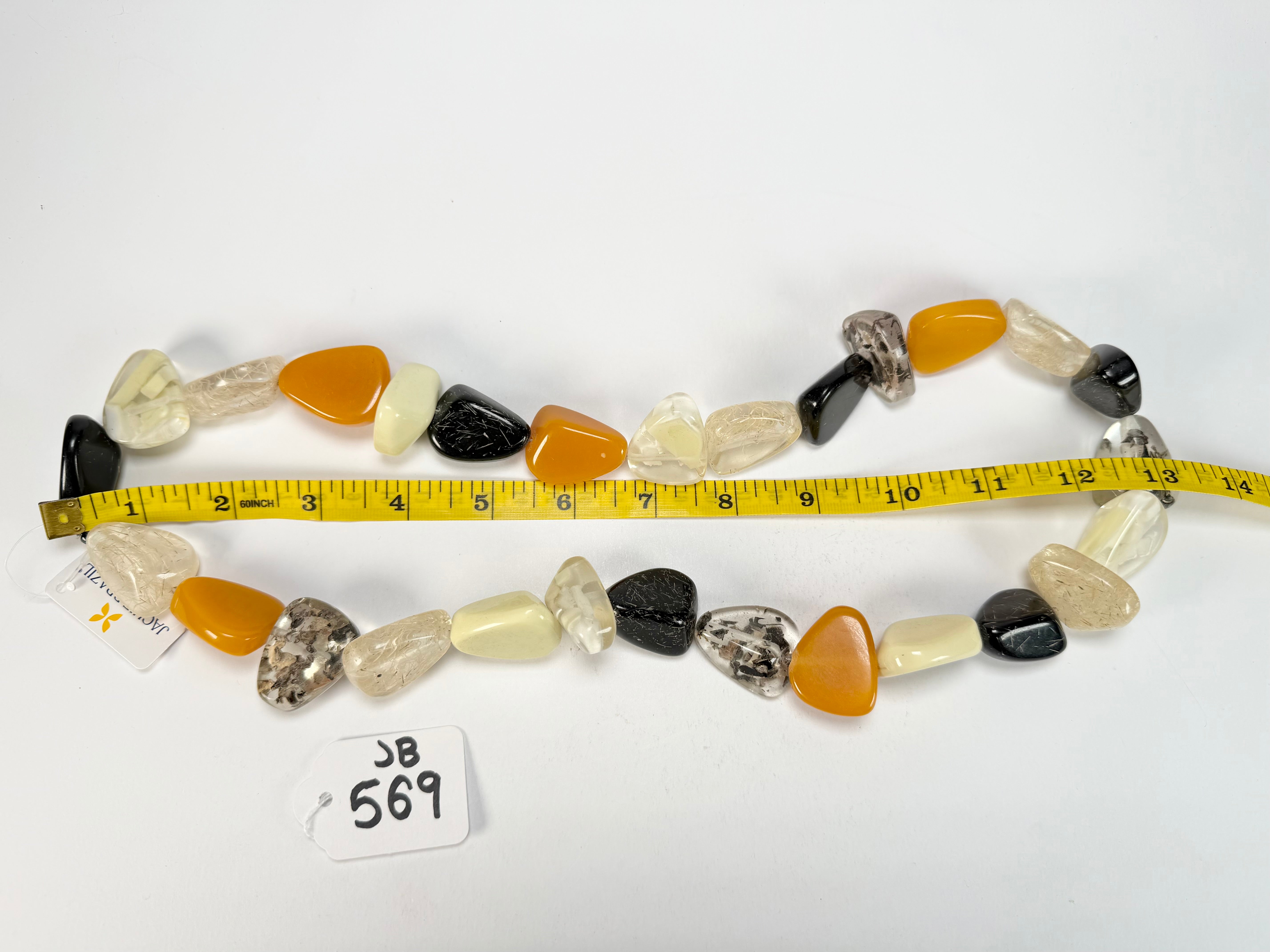Jackie Brazil "Diamonds" Seasons Mix Flintstone Bone 80cm Necklace ( N0080 )