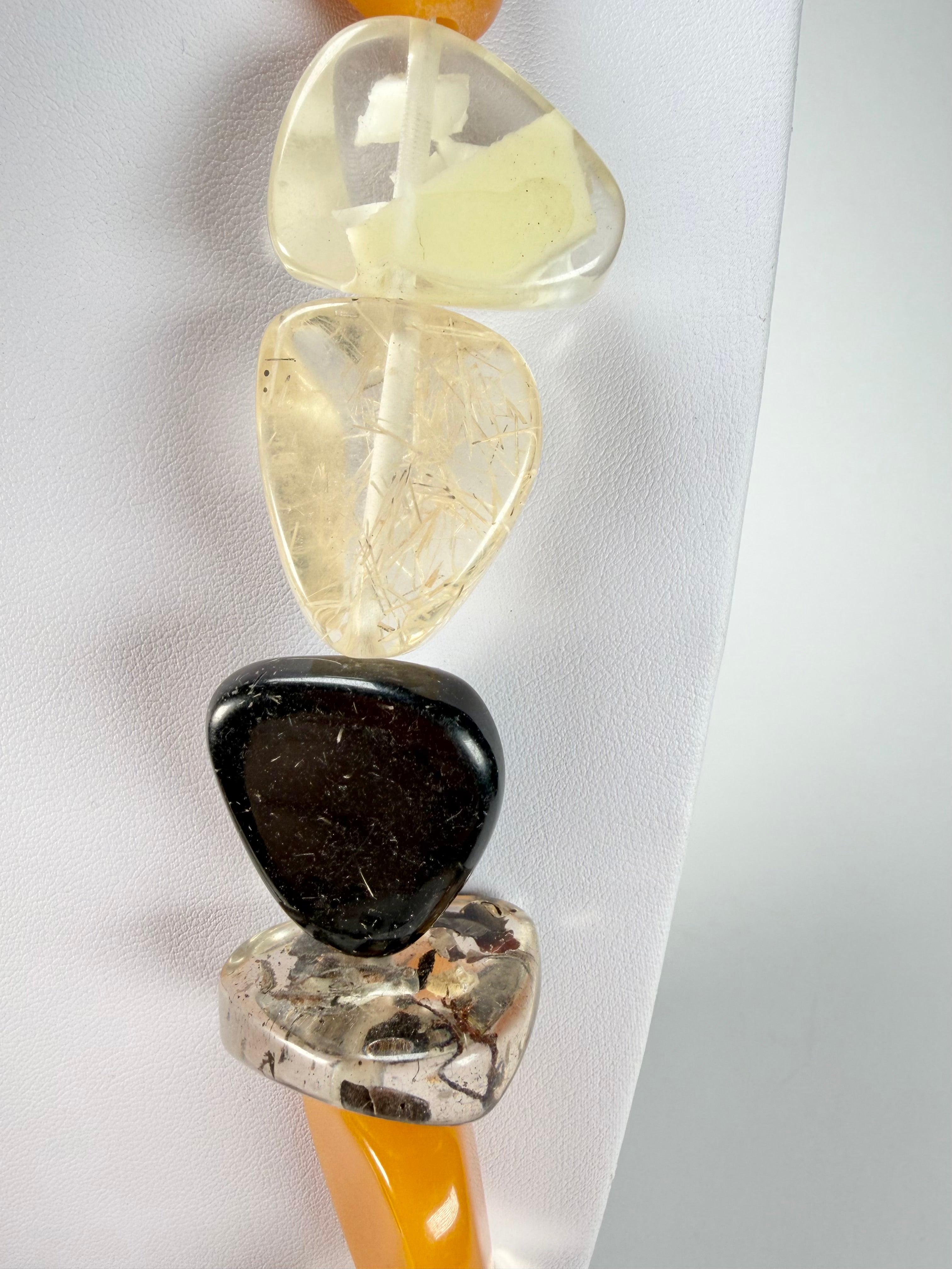 Jackie Brazil "Diamonds" Seasons Mix Flintstone Bone 80cm Necklace ( N0080 )