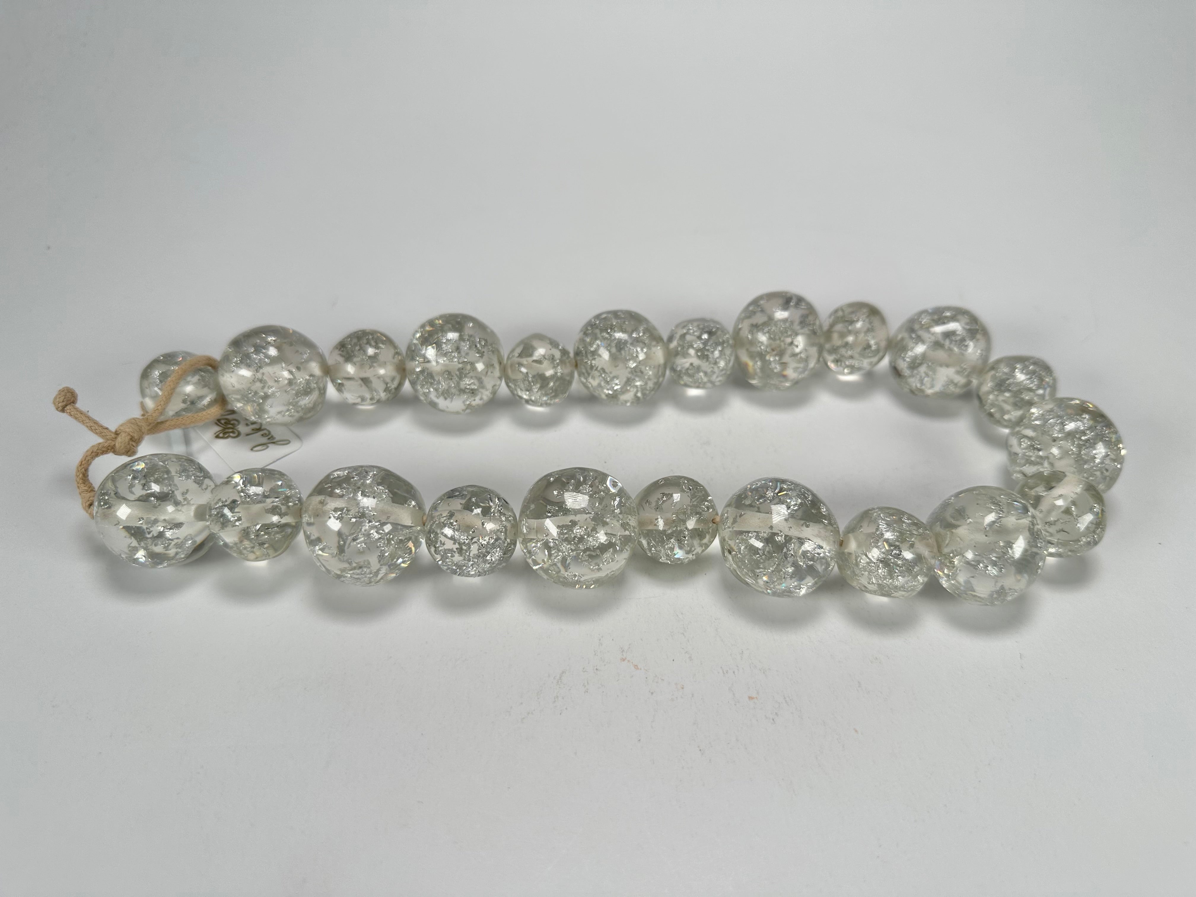 Jackie Brazil "Large spheres"  Short Abstract Silver Flakes Necklace 50cm ( N2692 )