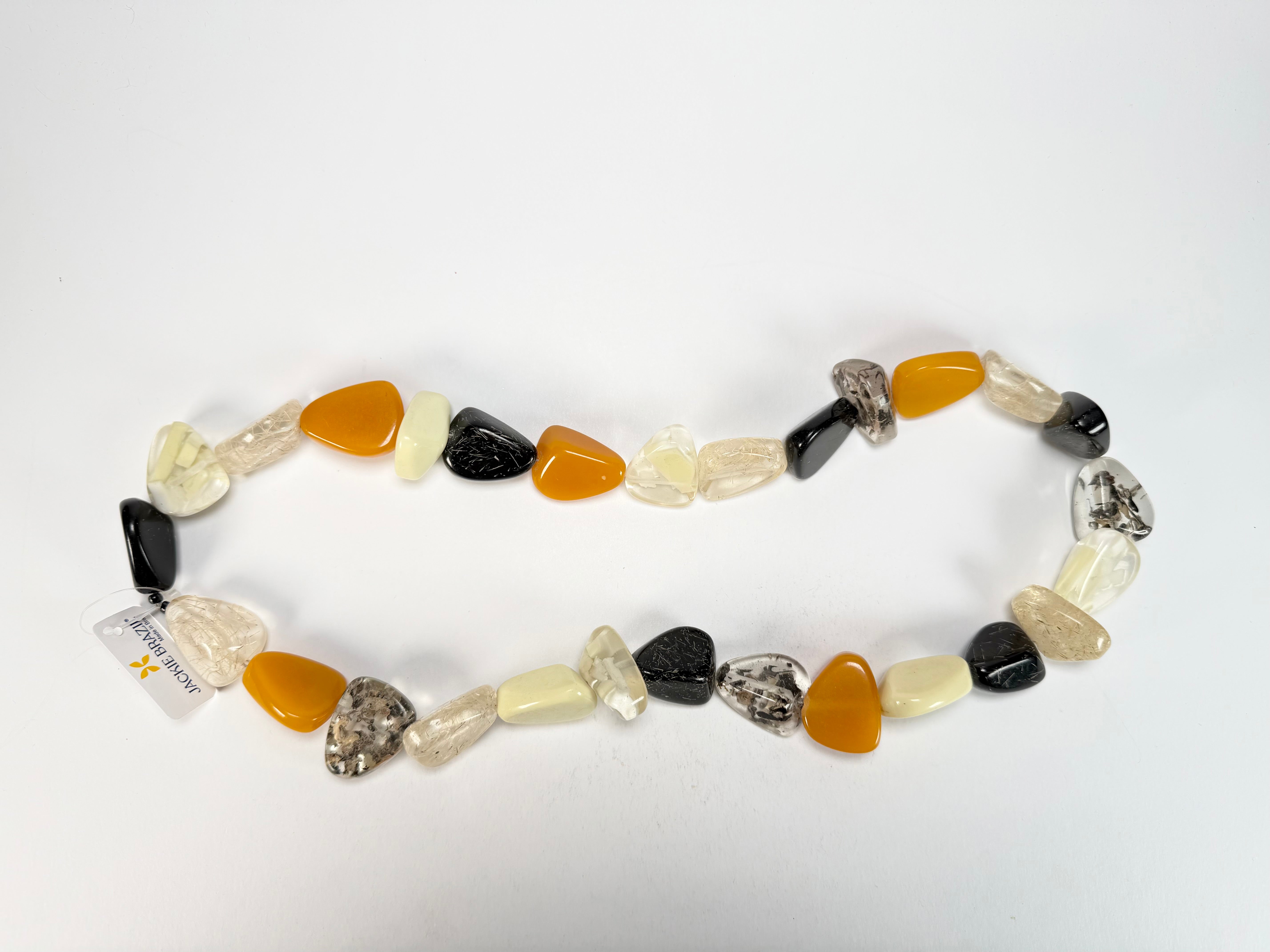 Jackie Brazil "Diamonds" Seasons Mix Flintstone Bone 80cm Necklace ( N0080 )