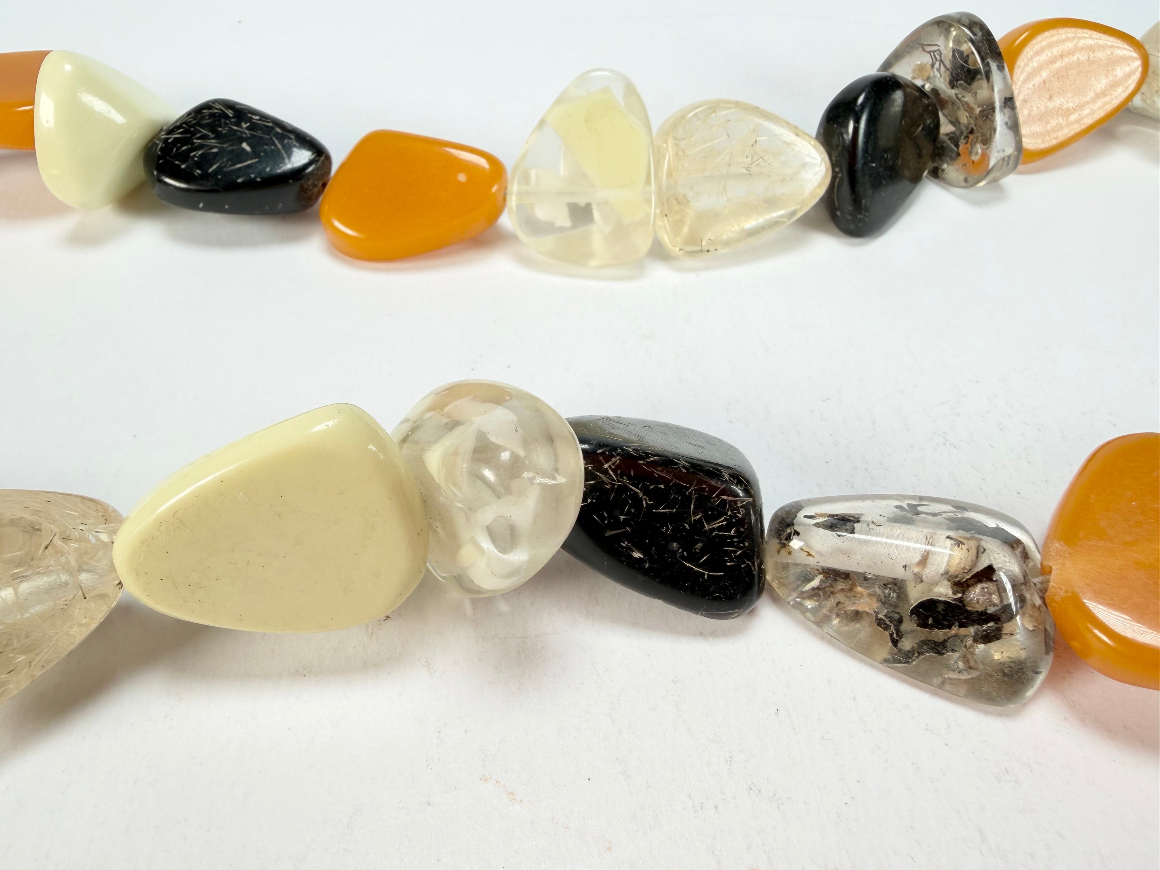 Jackie Brazil "Diamonds" Seasons Mix Flintstone Bone 80cm Necklace ( N0080 )