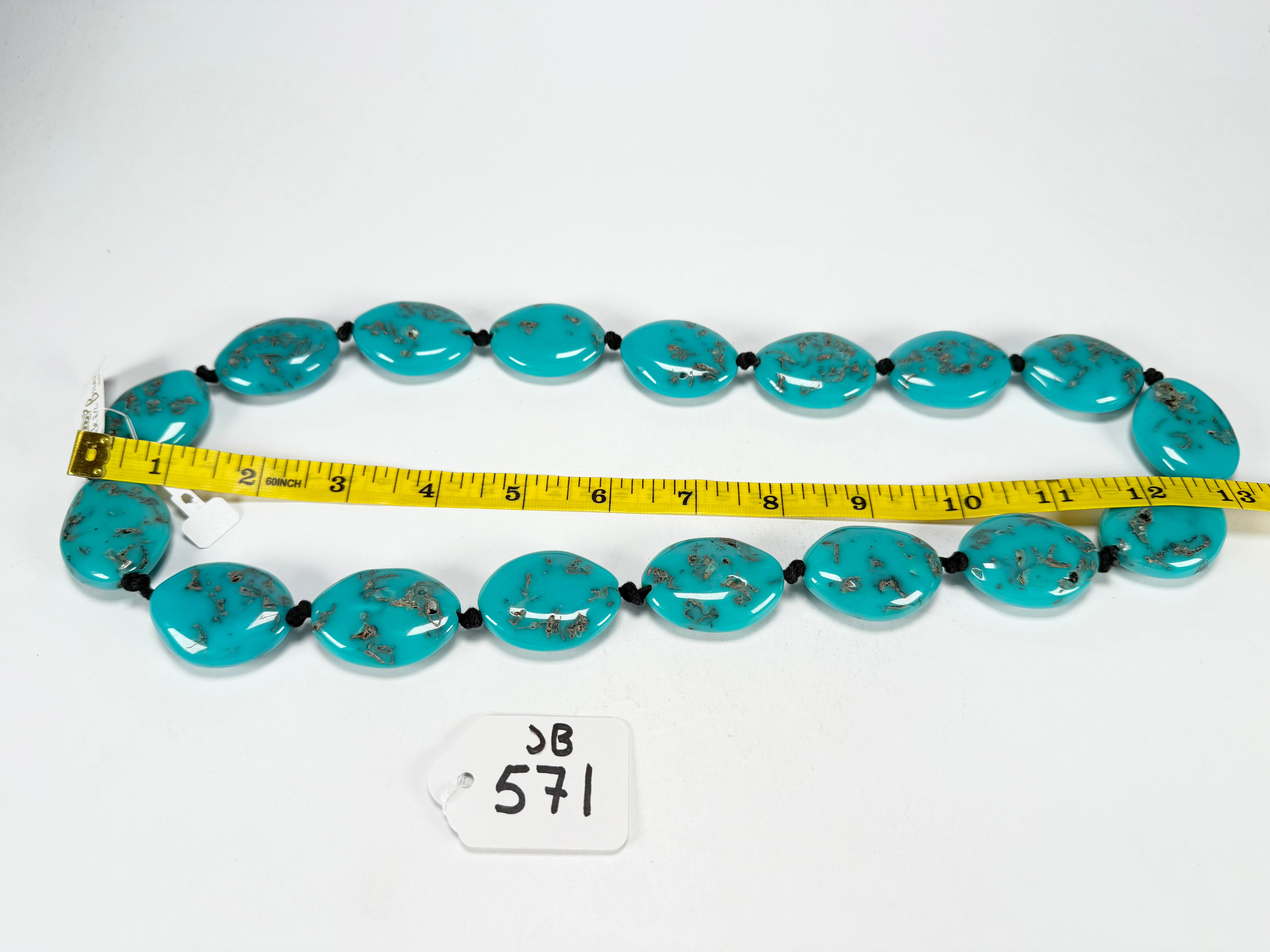Jackie Brazil "Kathy" Turquoise Small Riverstones 70cm Necklace ( N3750 )
