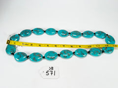 Jackie Brazil "Kathy" Turquoise Small Riverstones 70cm Necklace ( N3750 )