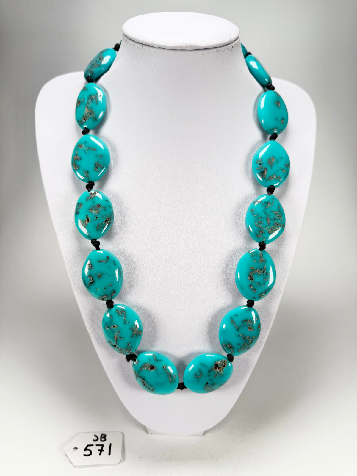 Jackie Brazil "Kathy" Turquoise Small Riverstones 70cm Necklace ( N3750 )