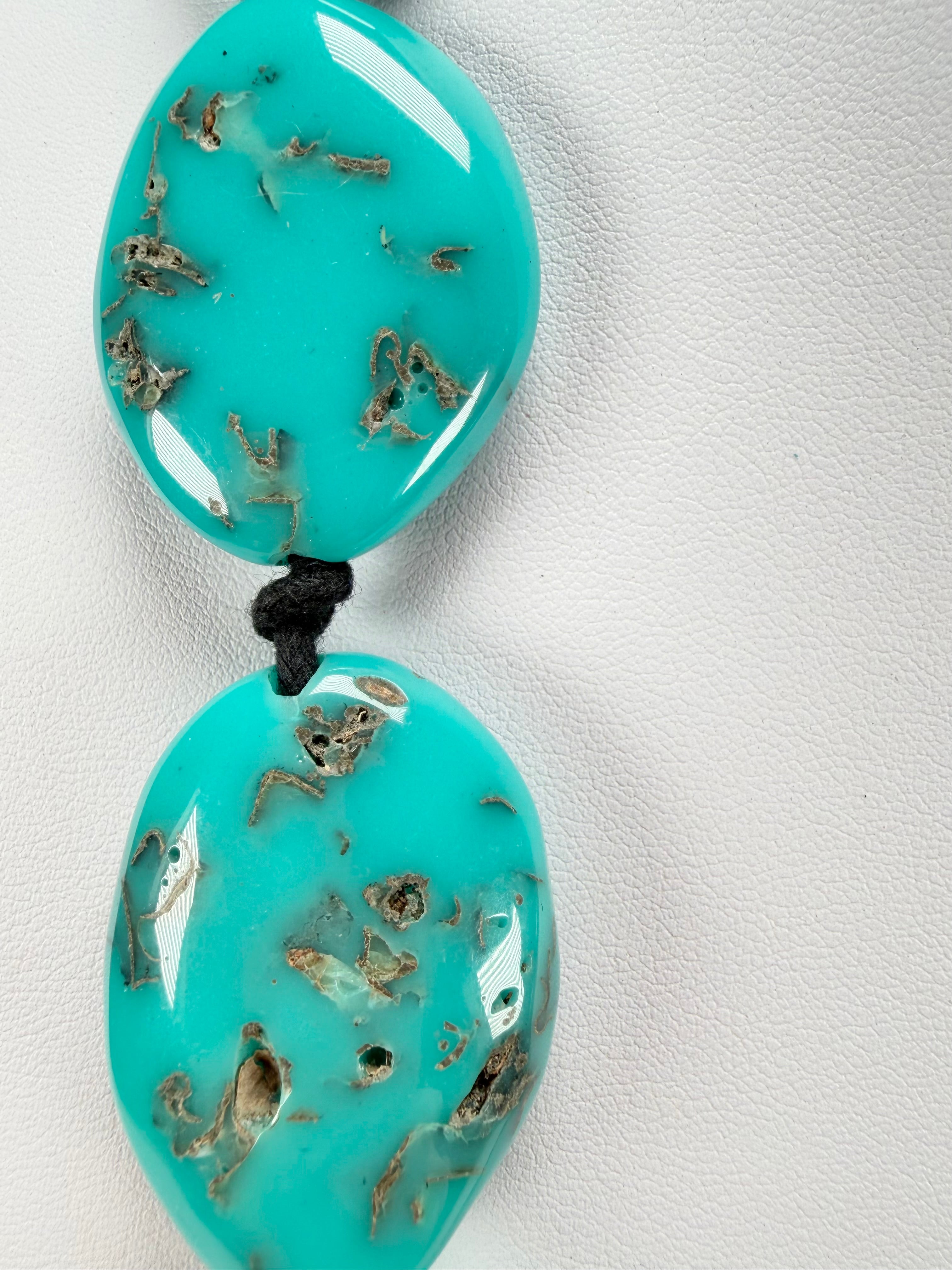 Jackie Brazil "Kathy" Turquoise Small Riverstones 70cm Necklace ( N3750 )