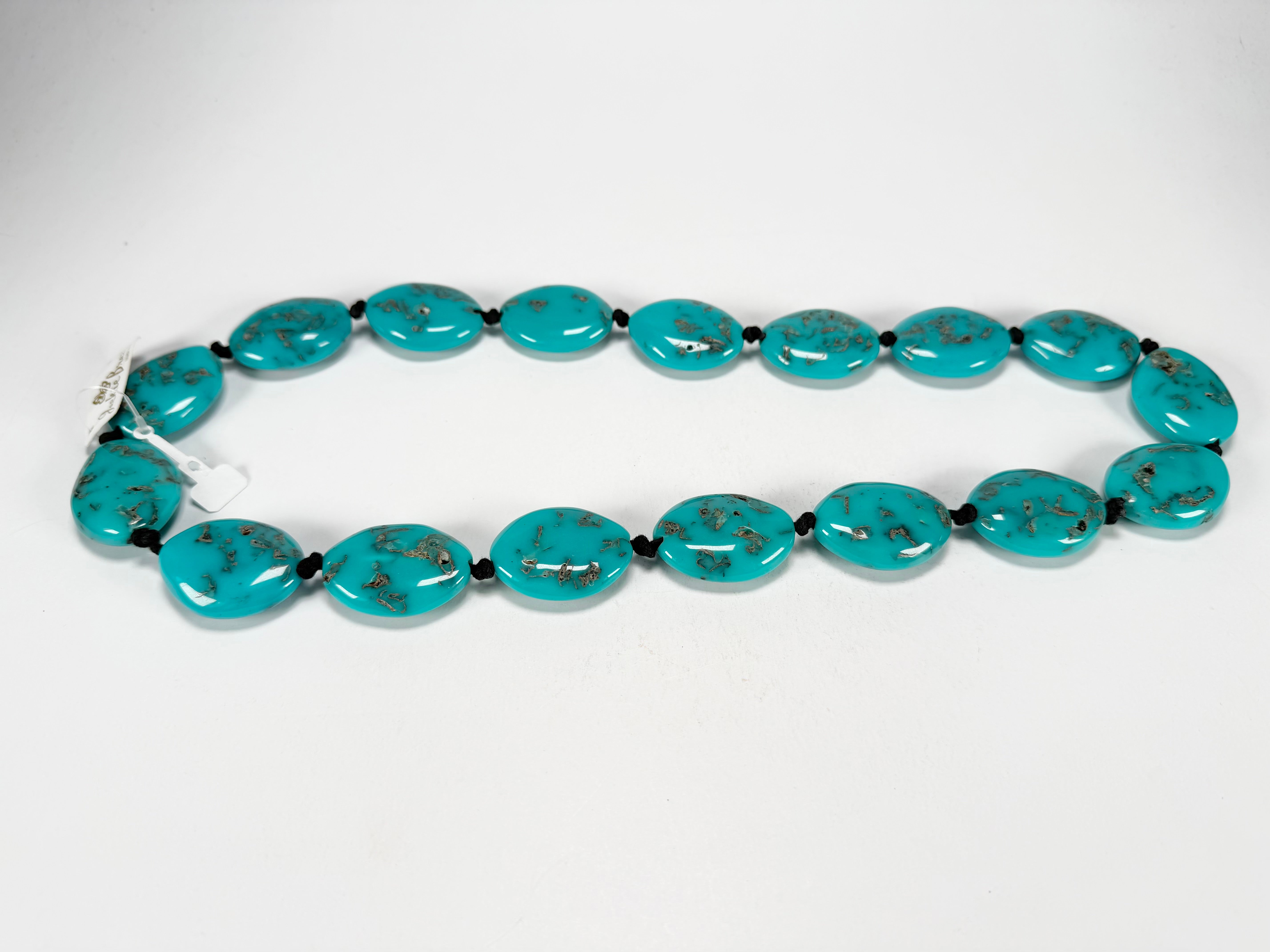 Jackie Brazil "Kathy" Turquoise Small Riverstones 70cm Necklace ( N3750 )