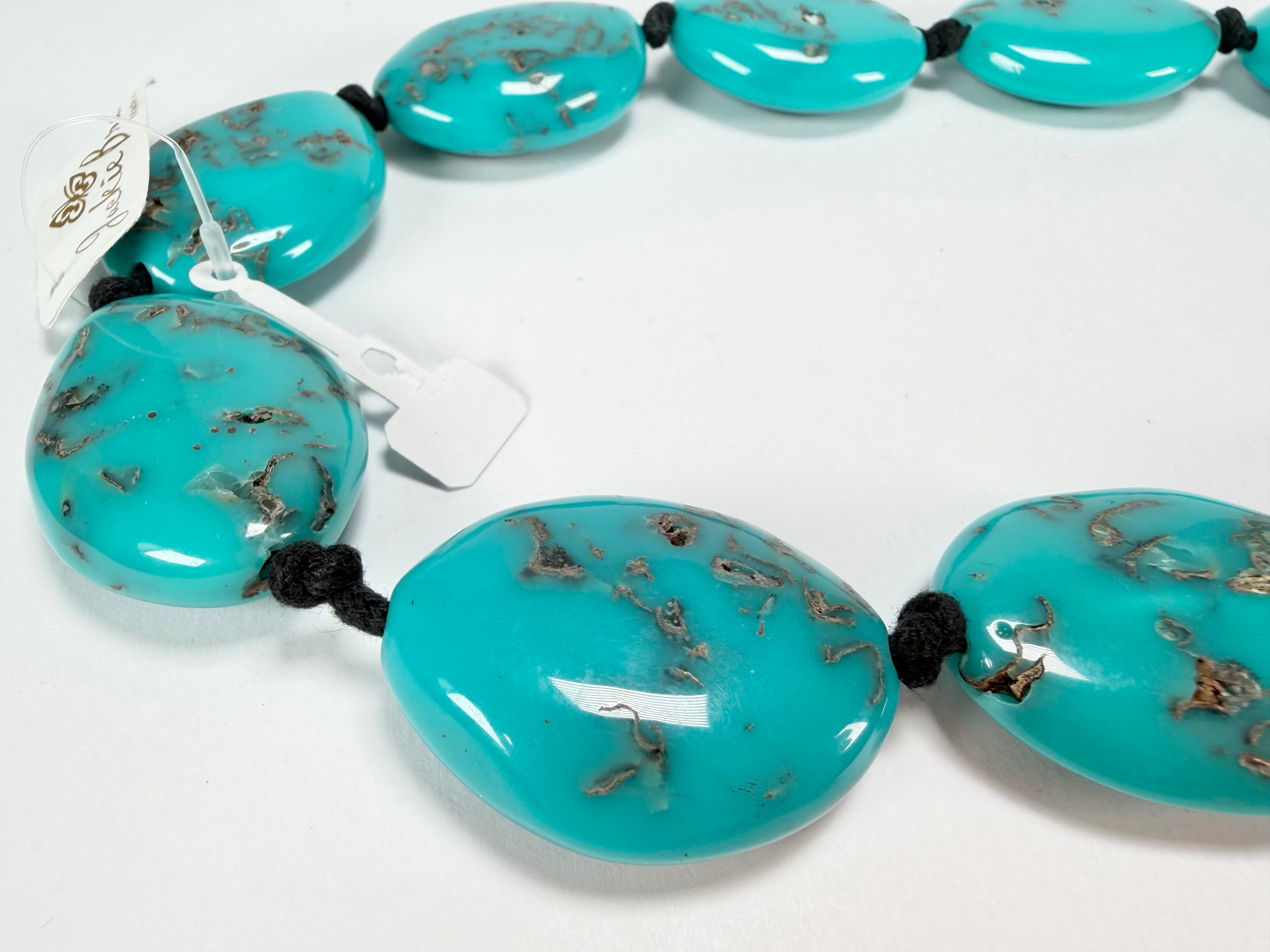 Jackie Brazil "Kathy" Turquoise Small Riverstones 70cm Necklace ( N3750 )