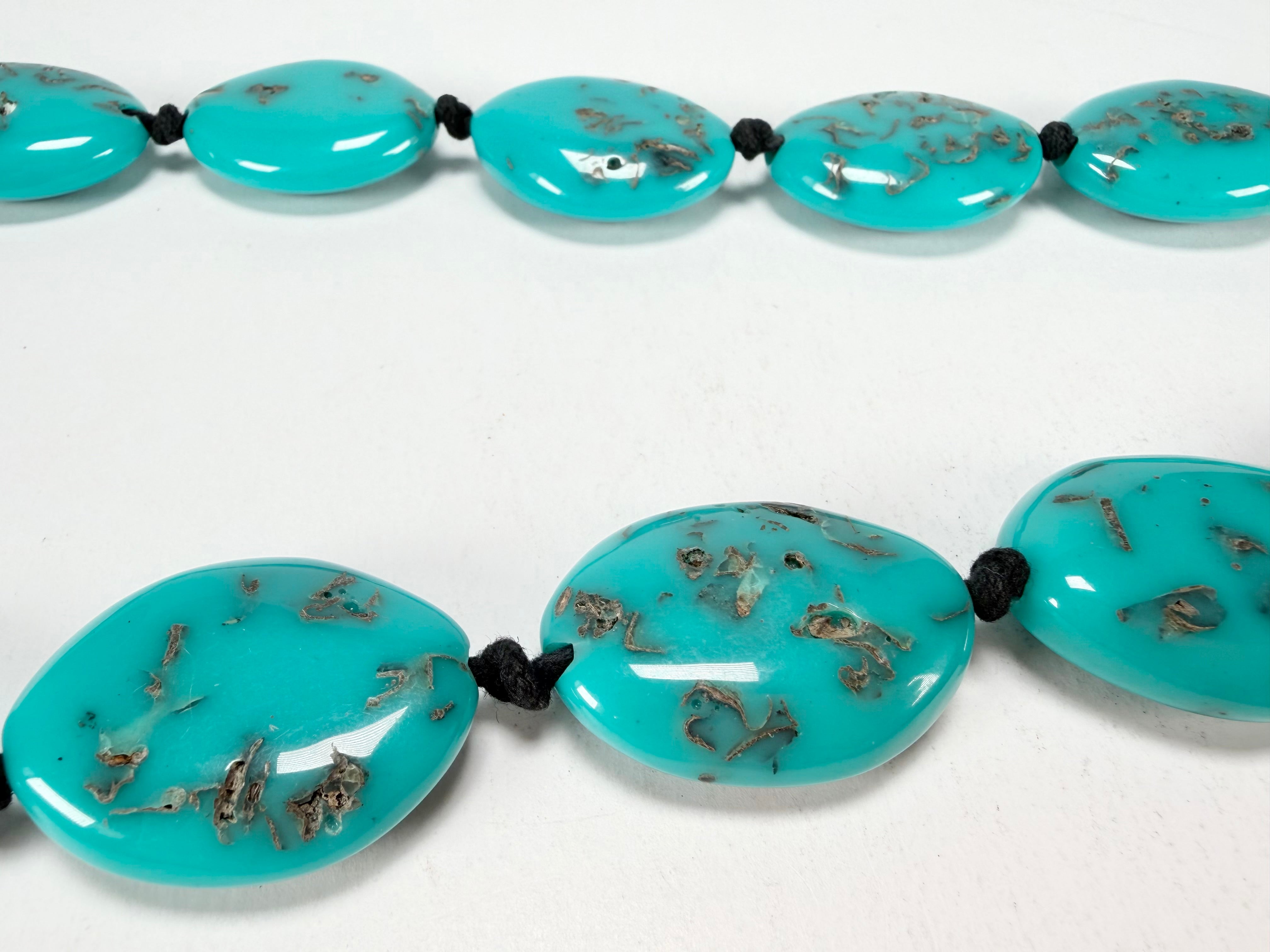 Jackie Brazil "Kathy" Turquoise Small Riverstones 70cm Necklace ( N3750 )