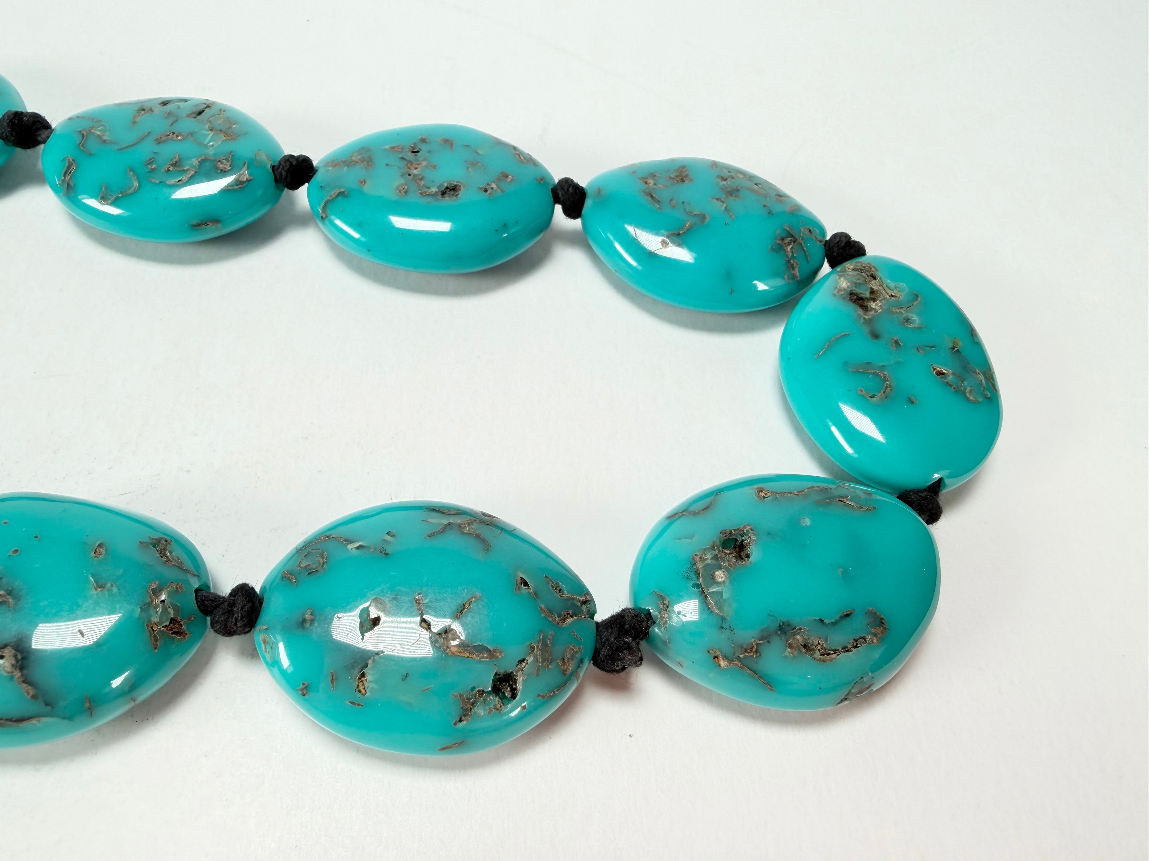 Jackie Brazil "Kathy" Turquoise Small Riverstones 70cm Necklace ( N3750 )