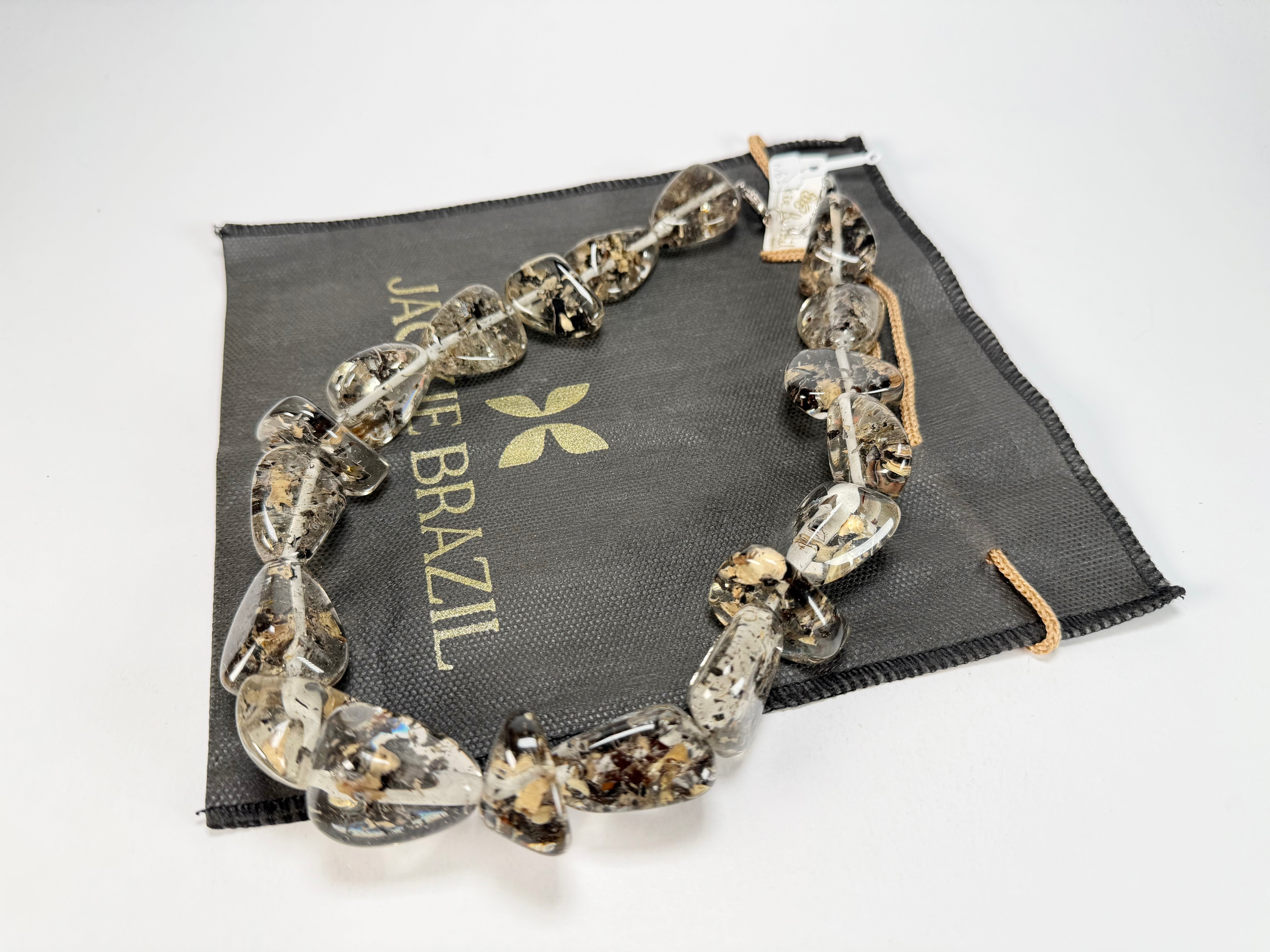 Jackie Brazil "Diamonds" Seaweed Flintstone Bone 55cm Necklace ( N0061 )