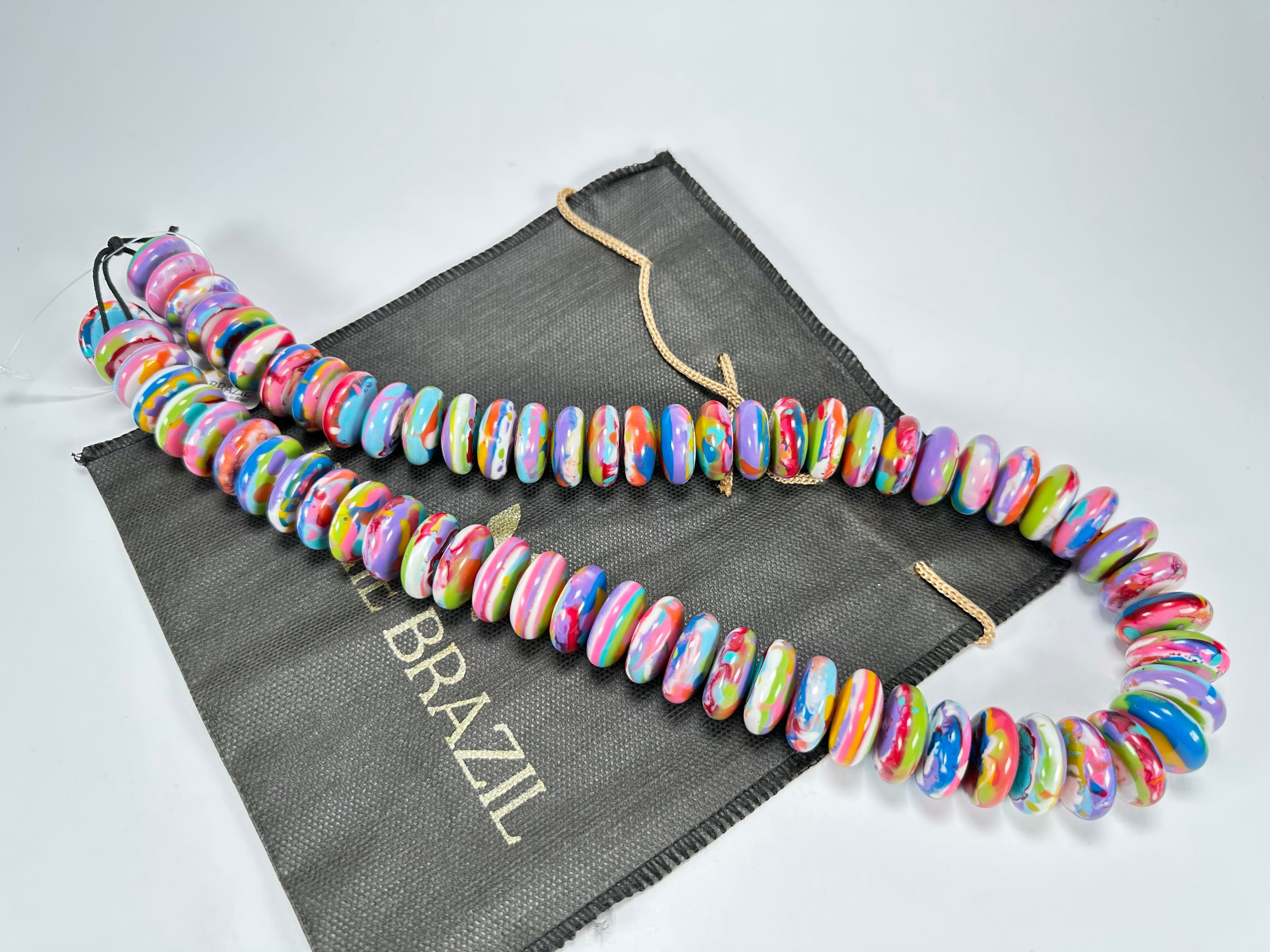 Jackie Brazil "Ana" Kandinsky Resin Wheels 70cm Necklace ( N0044 )